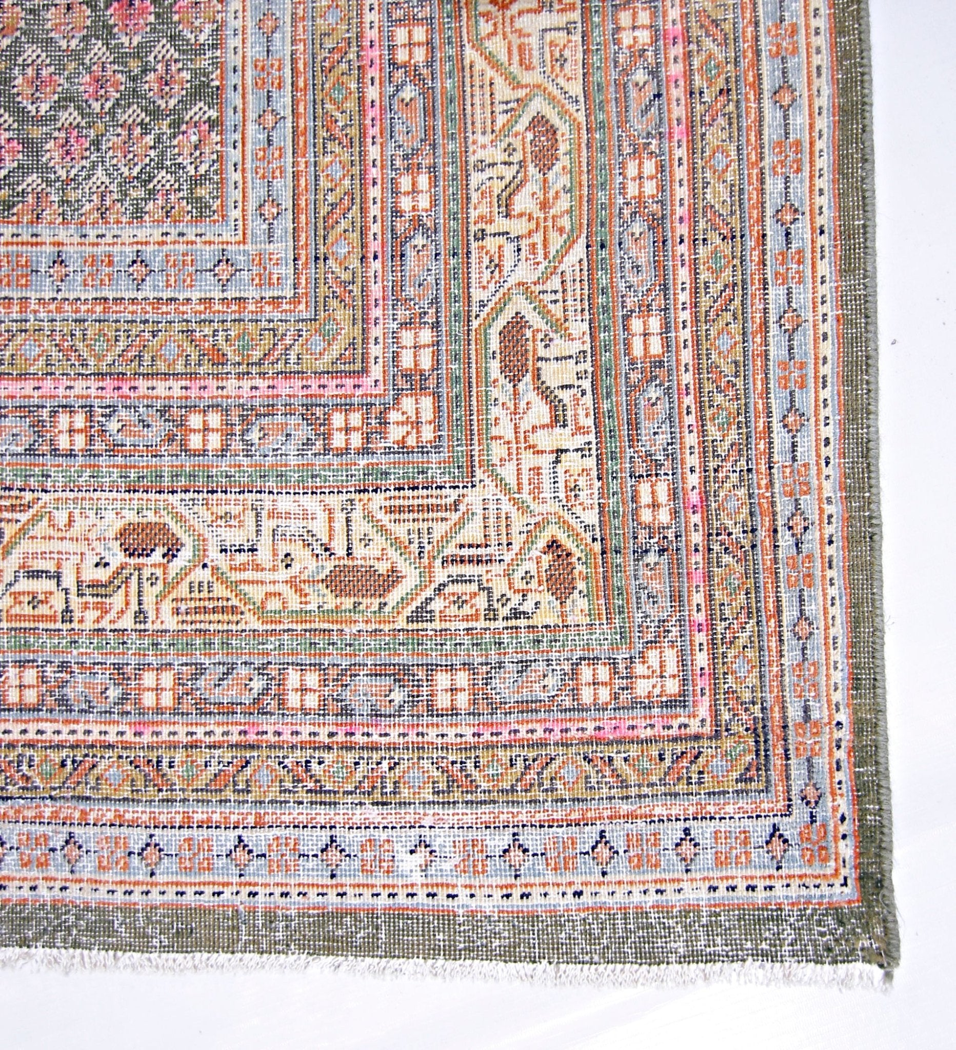 Handmade Vintage Persian Senneh Rug | 288 x 194 cm | 9'5" x 6'4" - Najaf Rugs & Textile