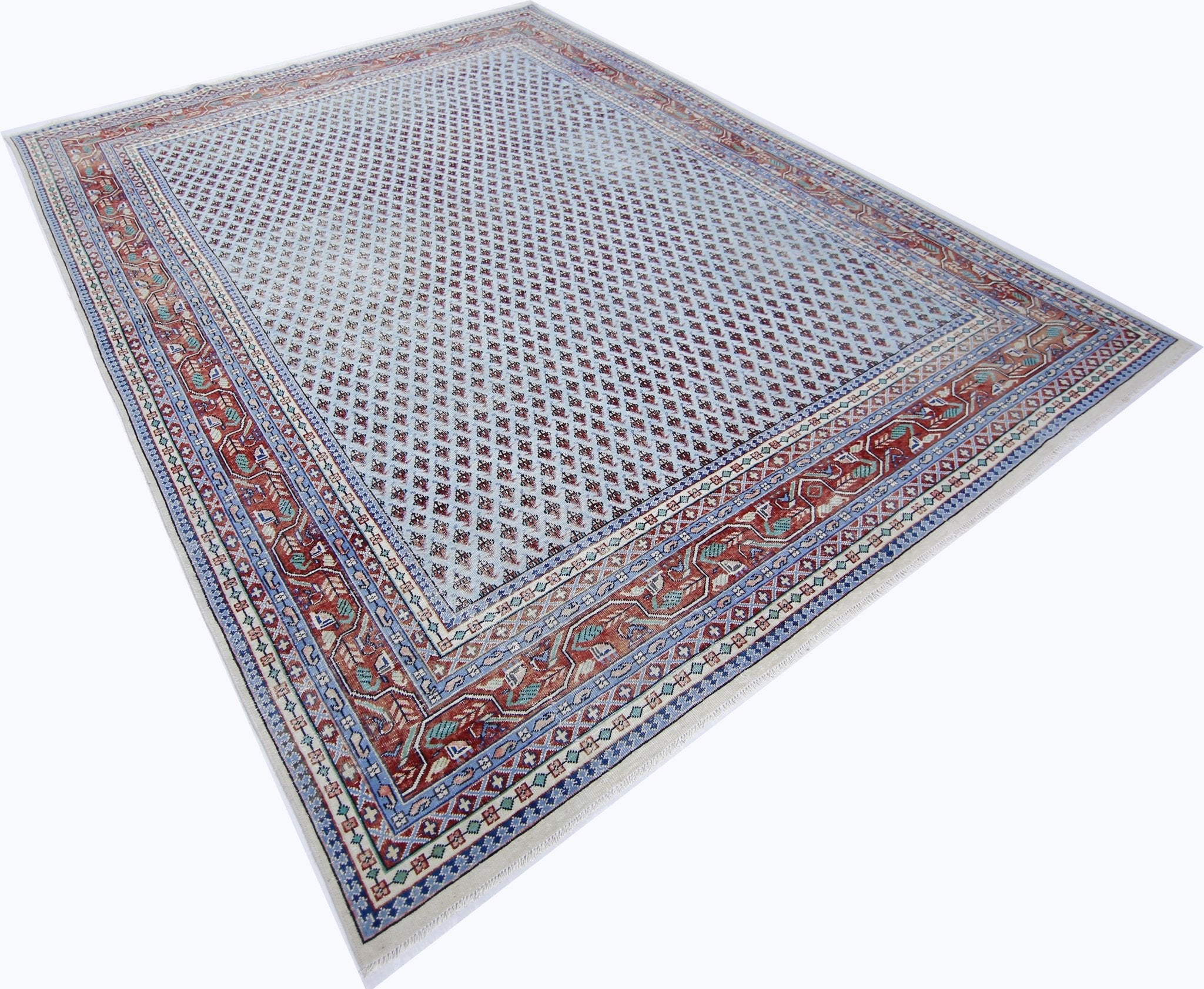 Handmade Vintage Persian Senneh Rug | 323 x 244 cm | 10'7" x 8' - Najaf Rugs & Textile