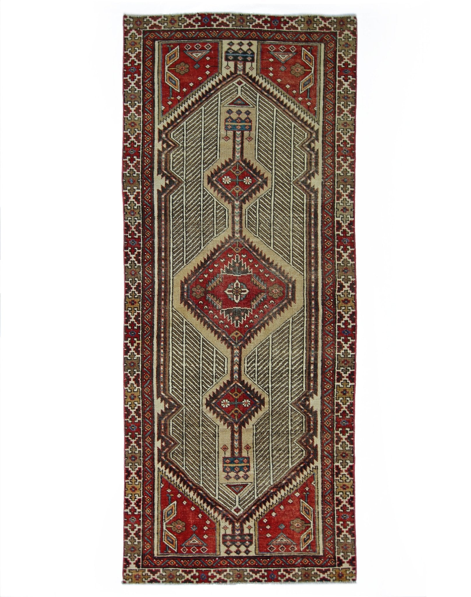 Handmade Vintage Persian Serab Hallway Runner | 214 x 86 cm | 7' x 2'9" - Najaf Rugs & Textile