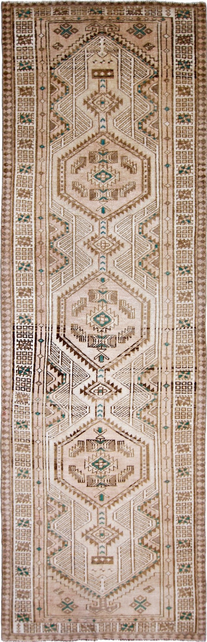 Handmade Vintage Persian Serab Hallway Runner | 295 x 92 cm | 9'8" x 3' - Najaf Rugs & Textile
