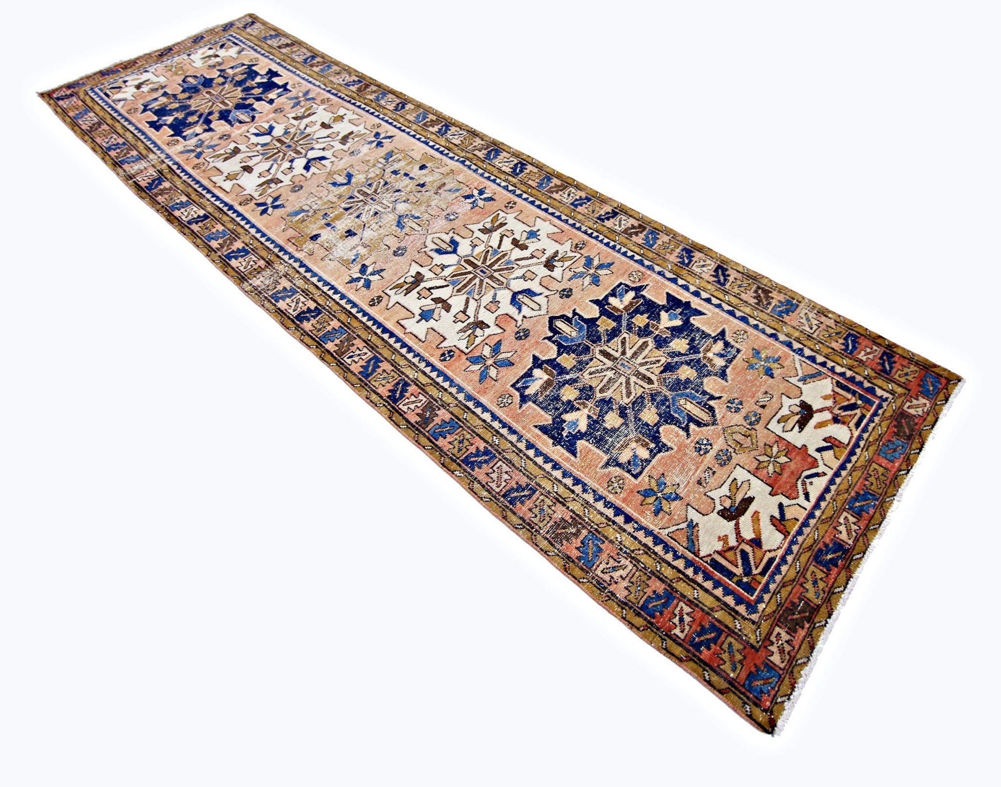 Handmade Vintage Persian Serab Hallway Runner | 329 x 98 cm | 10'10" x 3'3" - Najaf Rugs & Textile