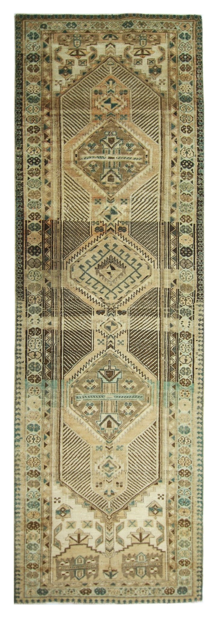 Handmade Vintage Persian Serab Hallway Runner | 345 x 104 cm | 11'4" x 3'6" - Najaf Rugs & Textile