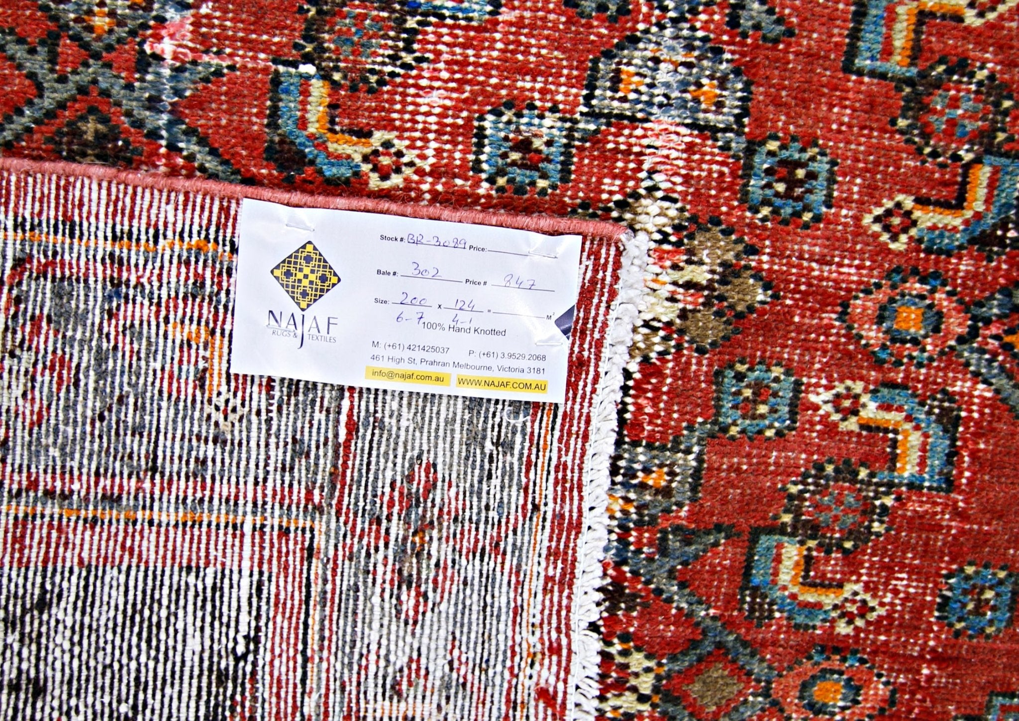 Handmade Vintage Persian Seraband Rug | 200 x 124 cm | 6'7" x 4'1" - Najaf Rugs & Textile