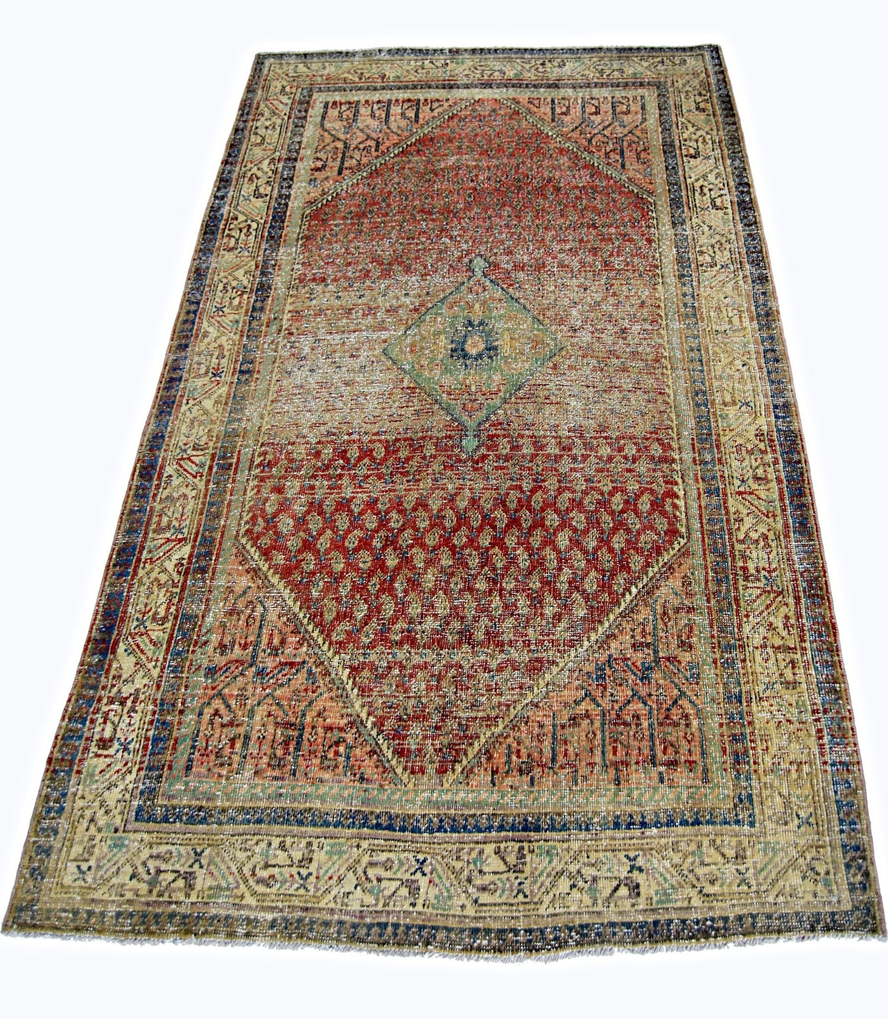 Handmade Vintage Persian Seraband Rug | 211 x 130 cm | 6'11" x 4'3" - Najaf Rugs & Textile