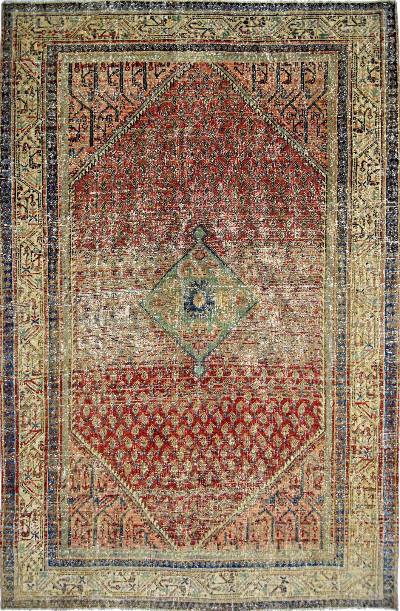Handmade Vintage Persian Seraband Rug | 211 x 130 cm | 6'11" x 4'3" - Najaf Rugs & Textile