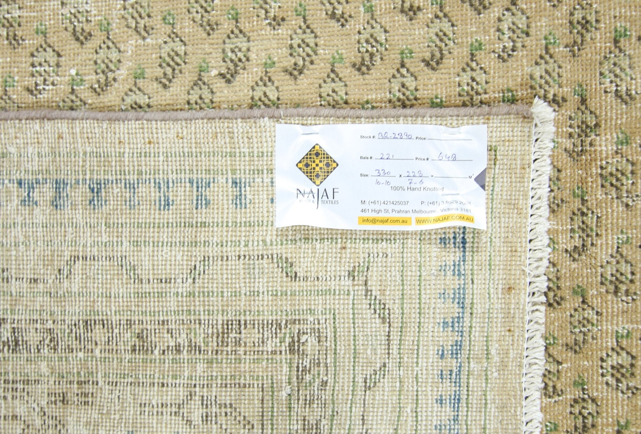 Handmade Vintage Persian Seraband Rug | 330 x 228 cm | 10'10" x 7'6" - Najaf Rugs & Textile