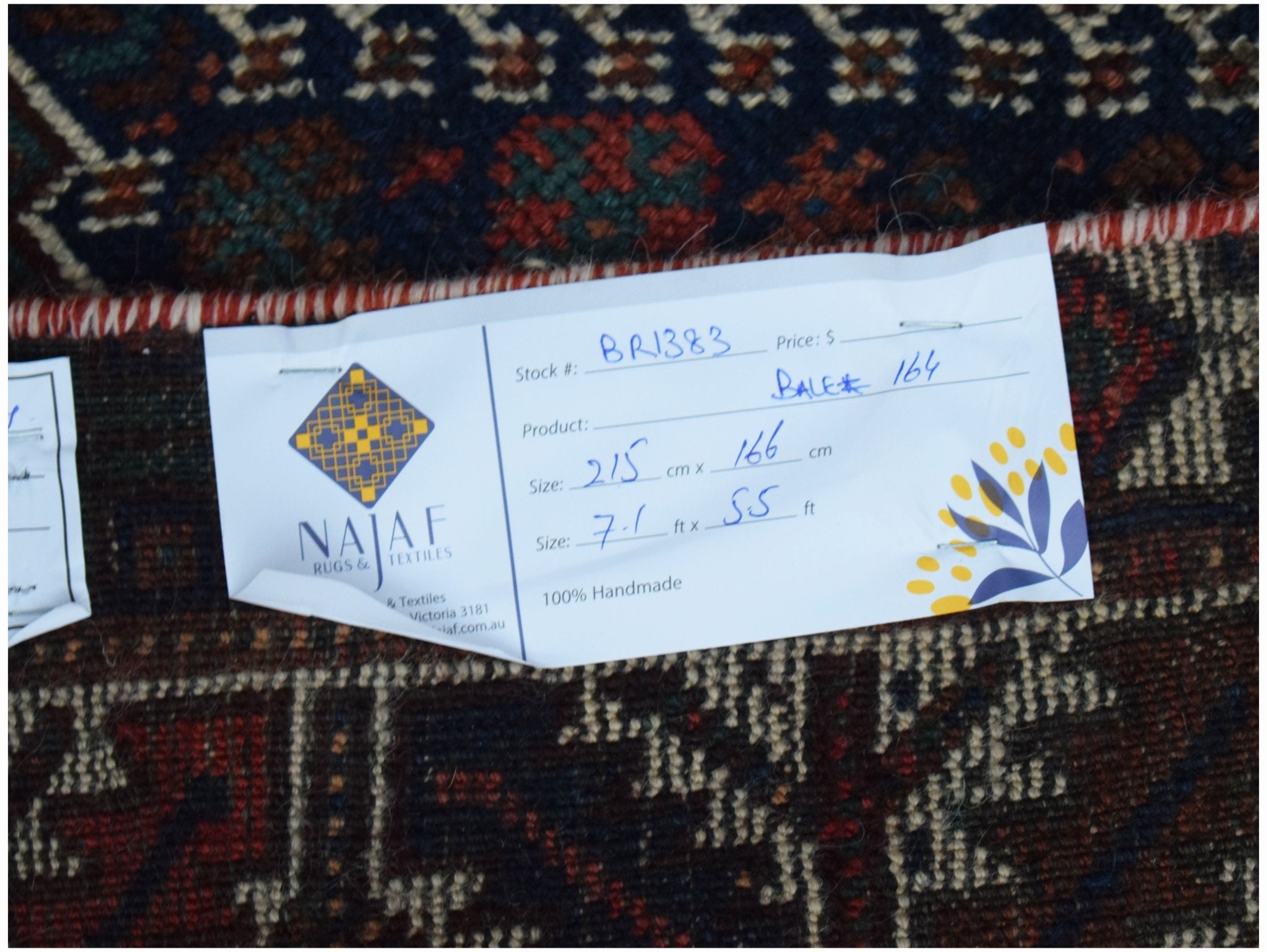 Handmade Vintage Persian Sheriaz Rug | 215 x 166 cm | 7'1" x 5'5" - Najaf Rugs & Textile