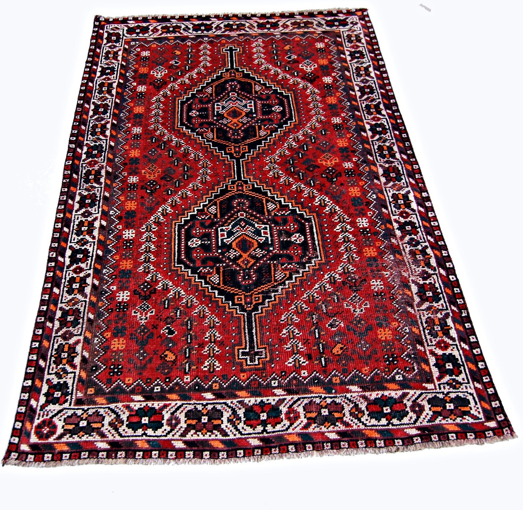 Handmade Vintage Persian Shiraz Rug | 157 x 103 cm | 5'2" x 3'4" - Najaf Rugs & Textile