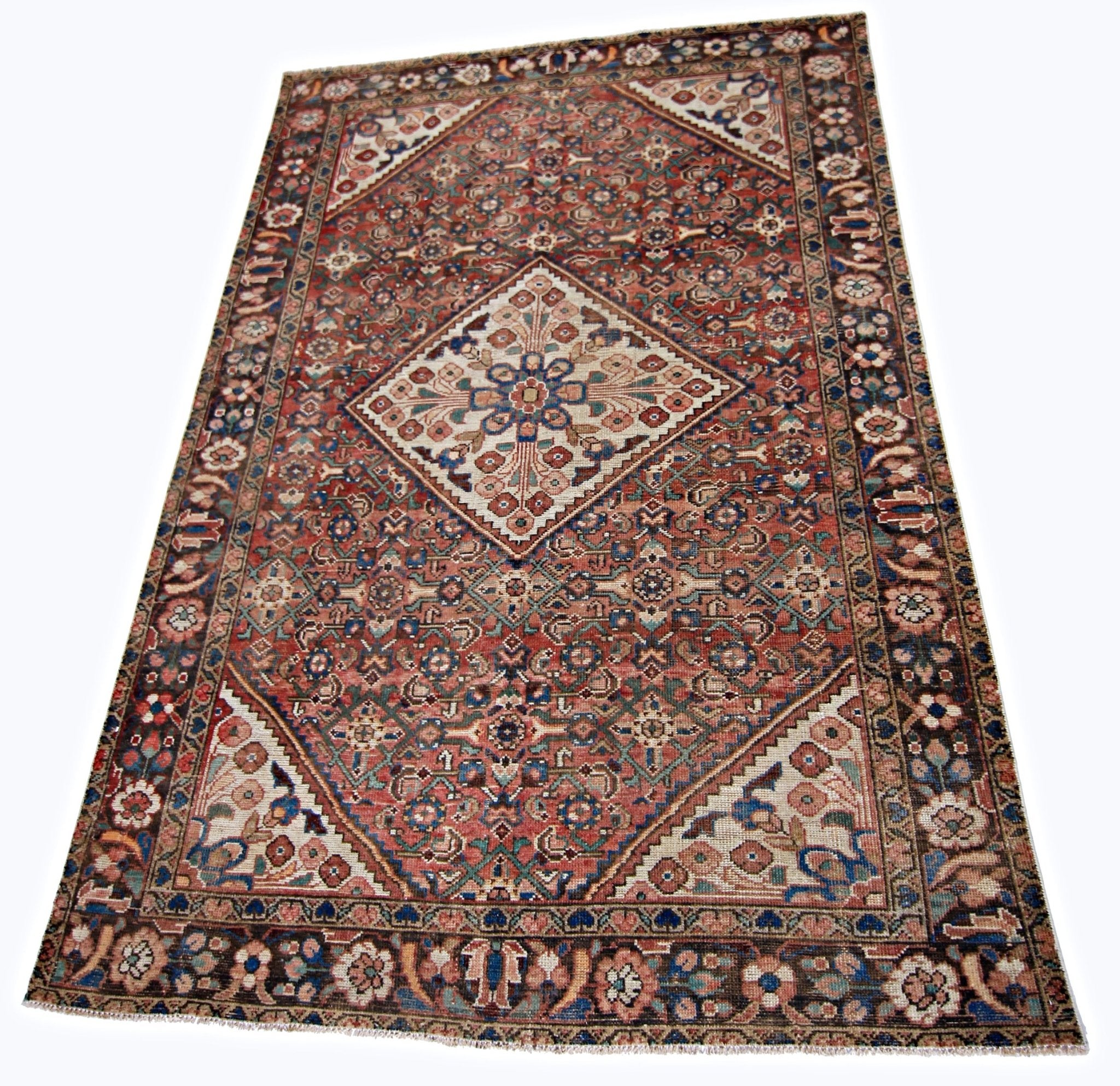 Handmade Vintage Persian Shiraz Rug | 207 x 146 cm | 6'9" x 4'9" - Najaf Rugs & Textile