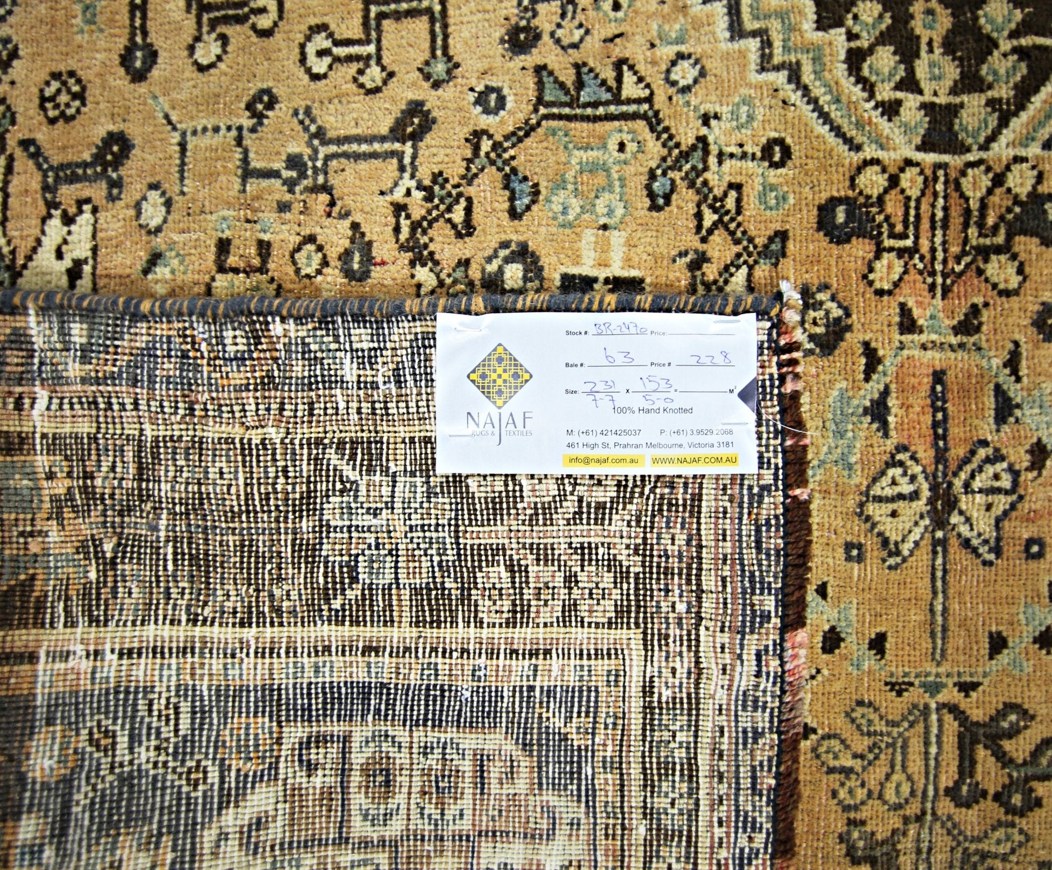 Handmade Vintage Persian Shiraz Rug | 231 x 153 cm | 7'7" x 5' - Najaf Rugs & Textile