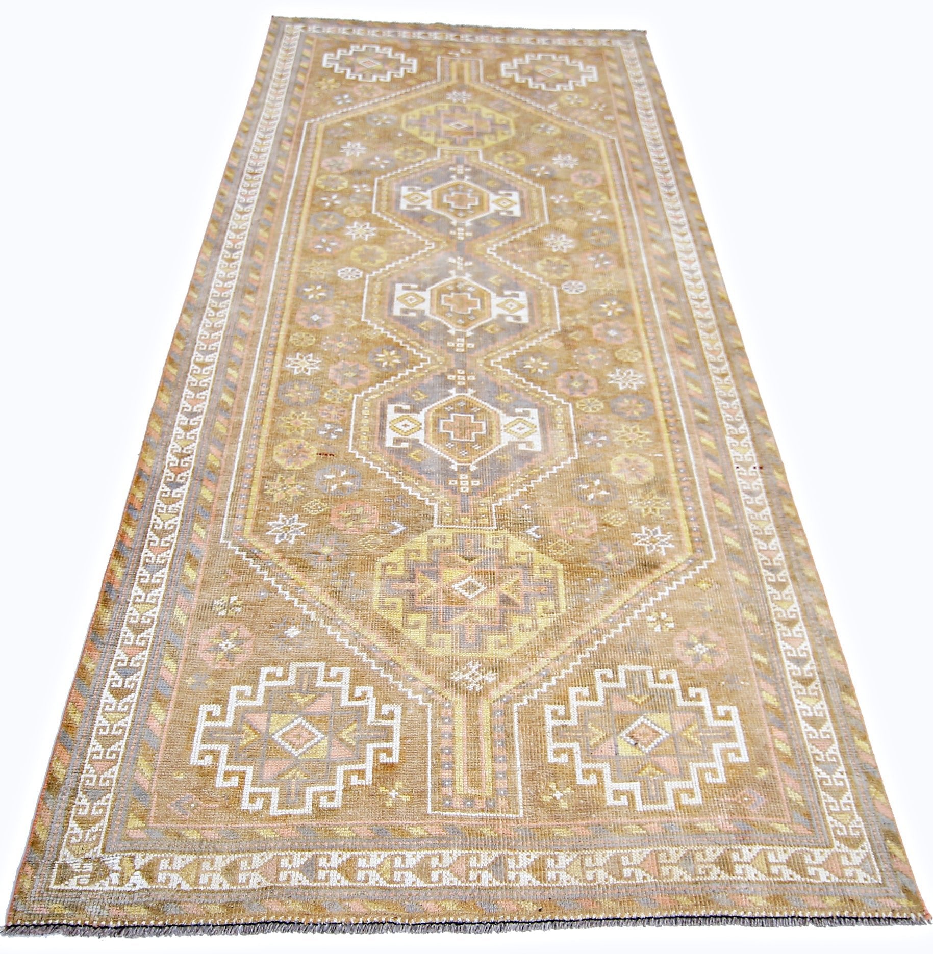 Handmade Vintage Persian Shiraz Rug | 271 x 123 cm | 8'10" x 4' - Najaf Rugs & Textile