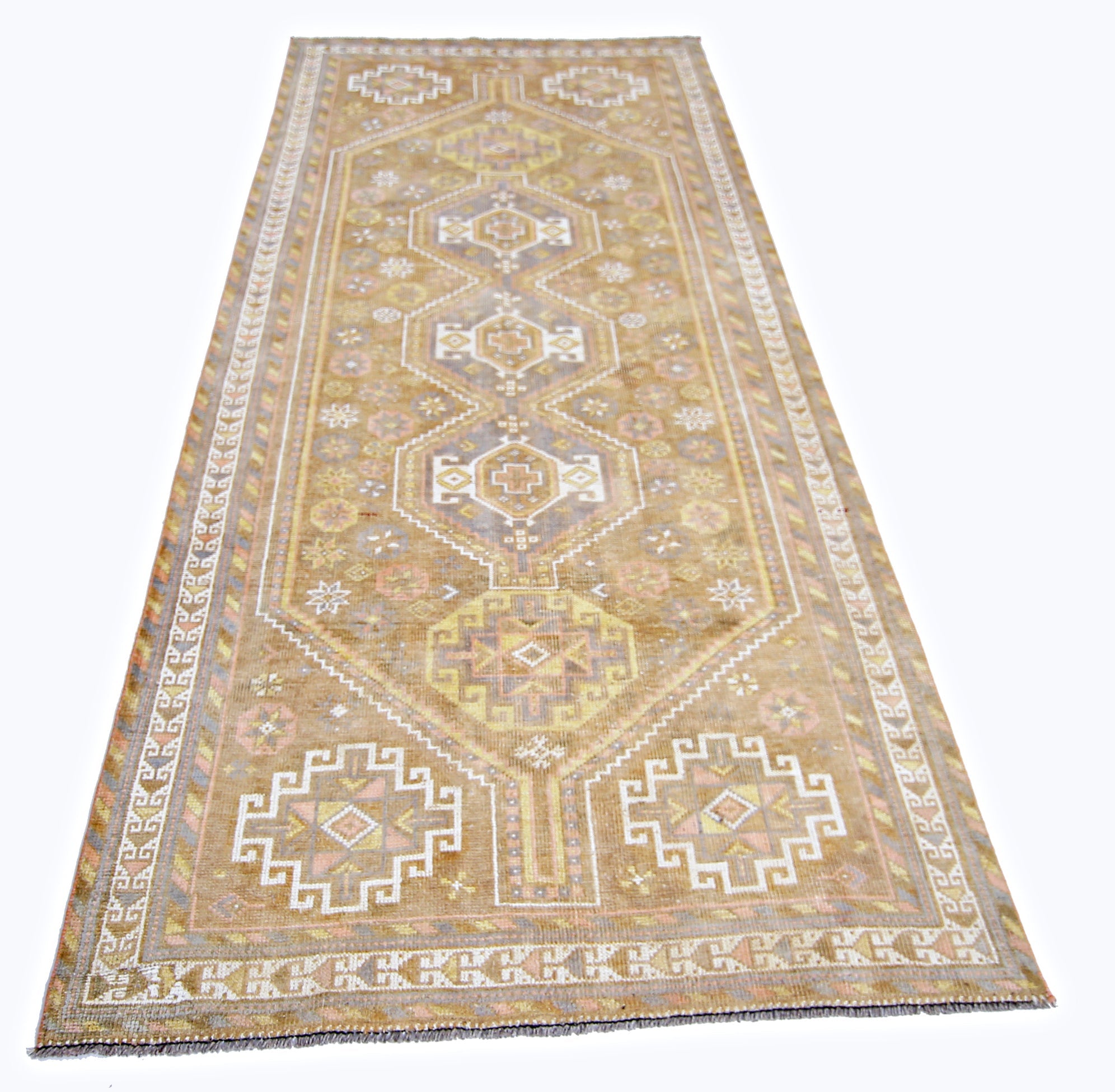 Handmade Vintage Persian Shiraz Rug | 271 x 123 cm | 8'10" x 4' - Najaf Rugs & Textile