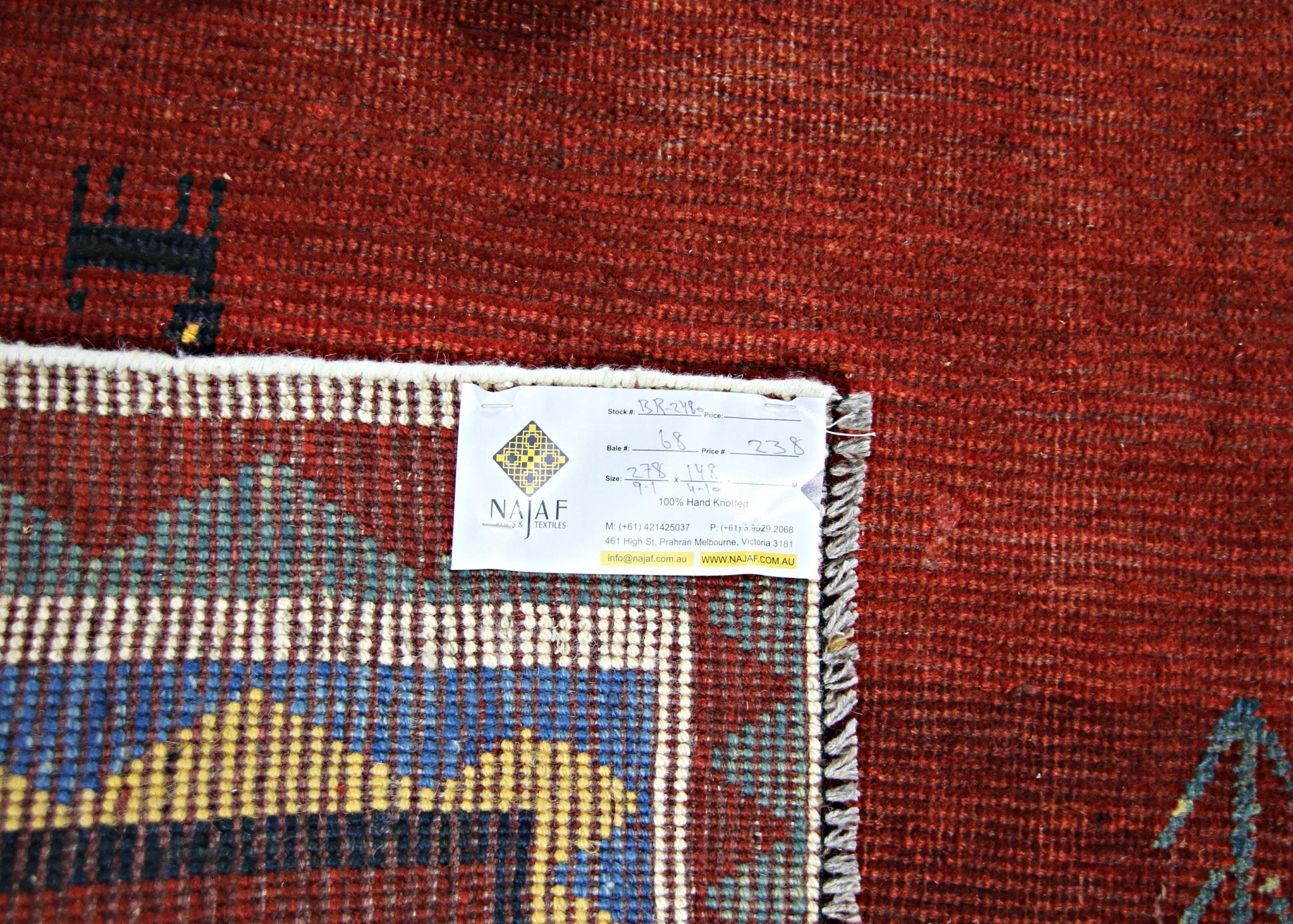 Handmade Vintage Persian Shiraz Rug | 278 x 148 cm | 9'1" x 4'10" - Najaf Rugs & Textile