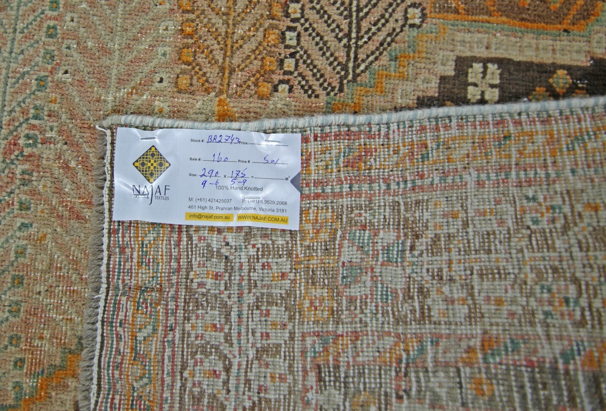 Handmade Vintage Persian Shiraz Rug | 290 x 175 cm | 9'6" x 5'9" - Najaf Rugs & Textile