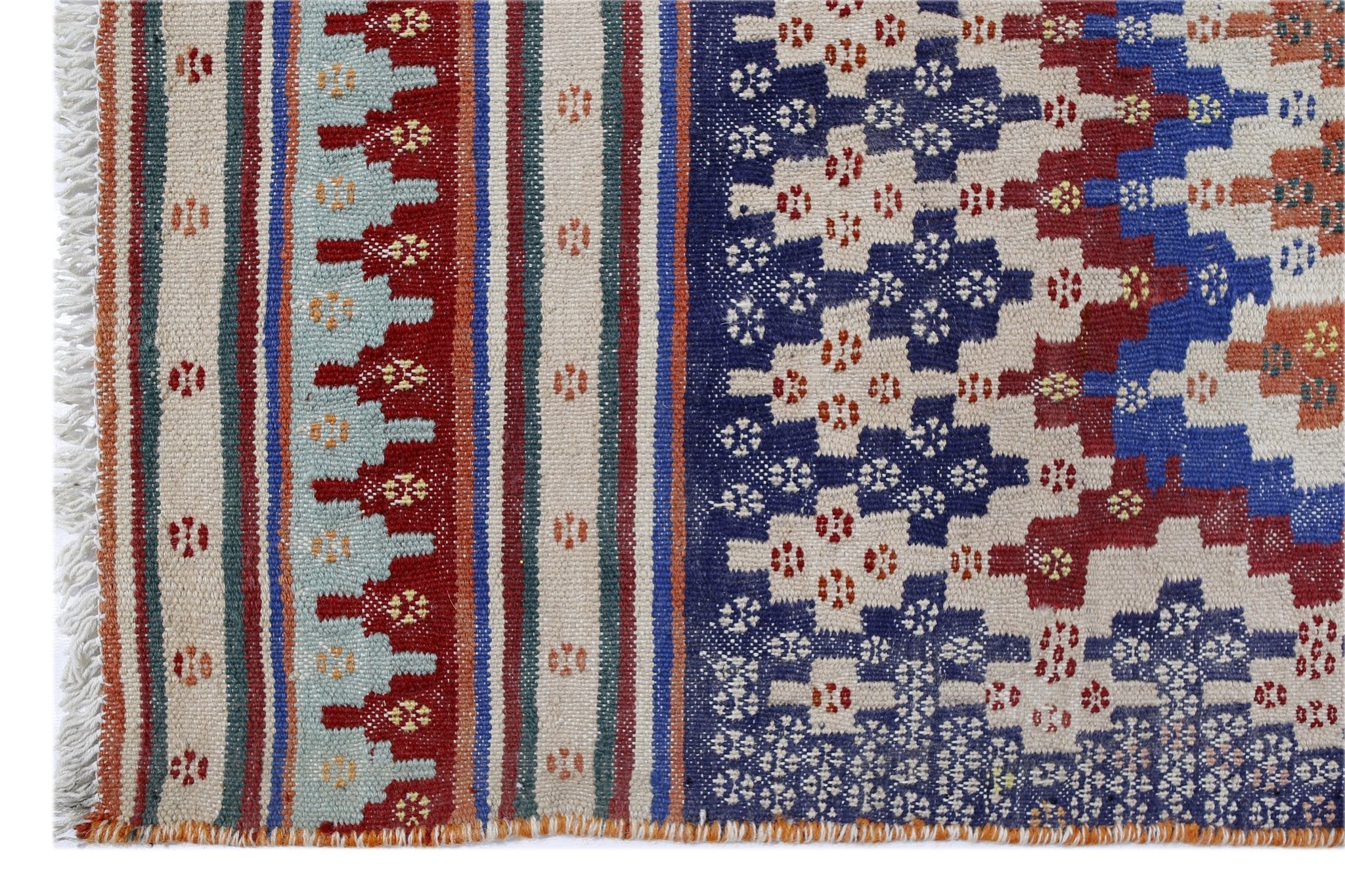 Handmade Vintage Persian Sumak Kilim | 286 x 193 cm | 9'5" x 6'4" - Najaf Rugs & Textile