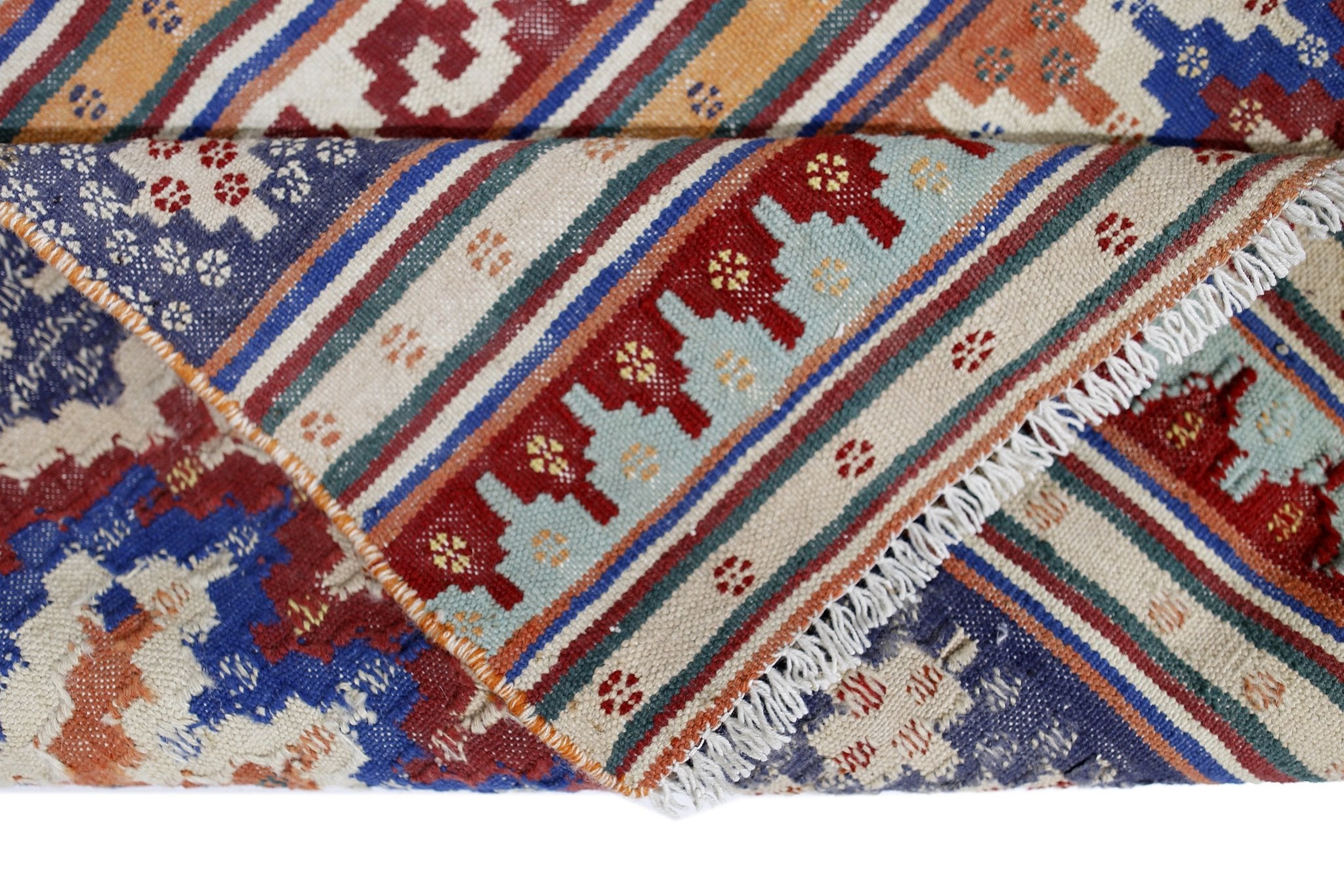 Handmade Vintage Persian Sumak Kilim | 286 x 193 cm | 9'5" x 6'4" - Najaf Rugs & Textile