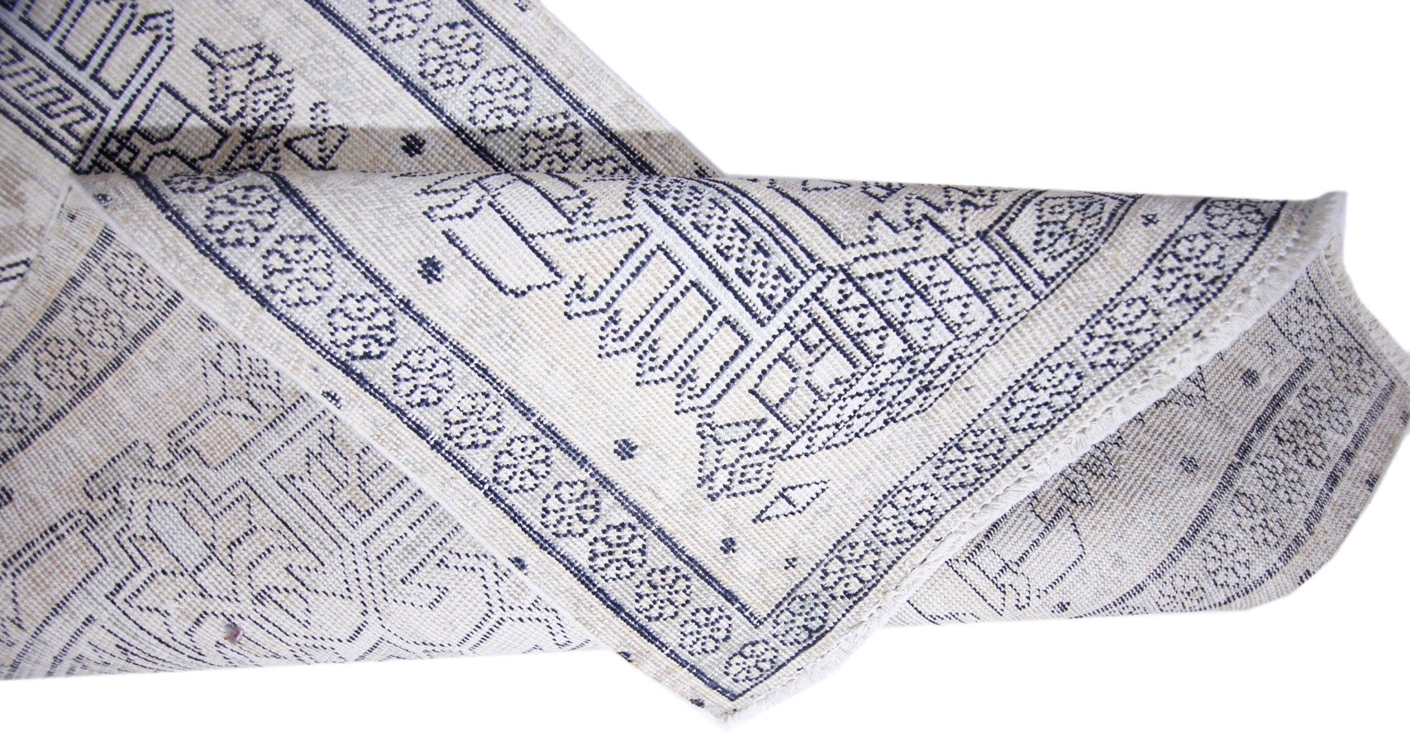 Handmade Vintage Persian Tabriz Hallway Runner | 372 x 90 cm | 12'2" x 2'11" - Najaf Rugs & Textile