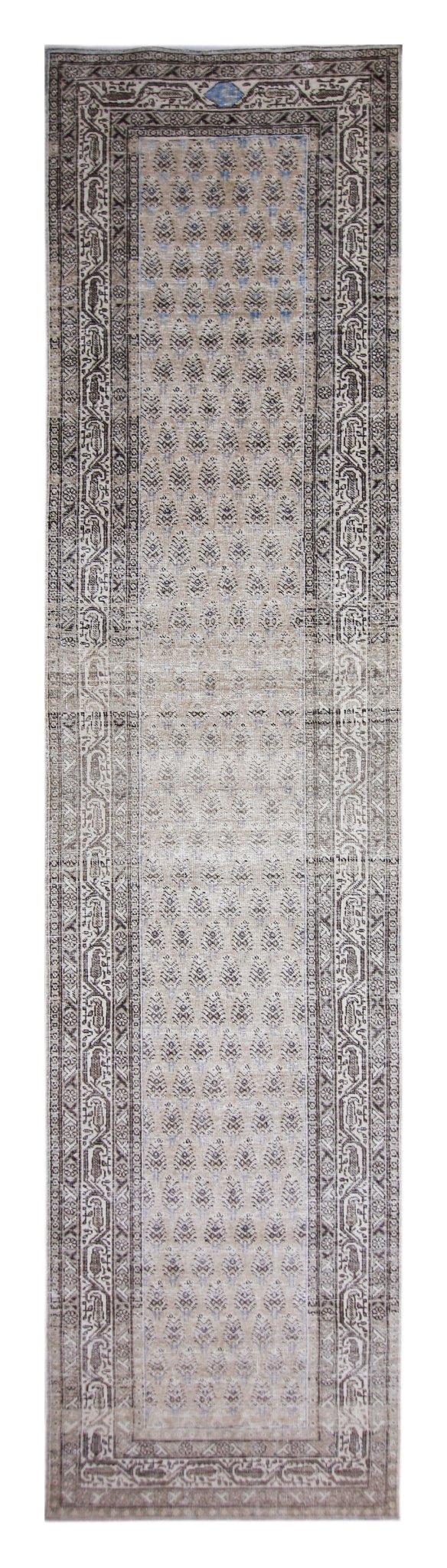 Handmade Vintage Persian Tabriz Hallway Runner | 396 x 92 cm | 13' x 3' - Najaf Rugs & Textile