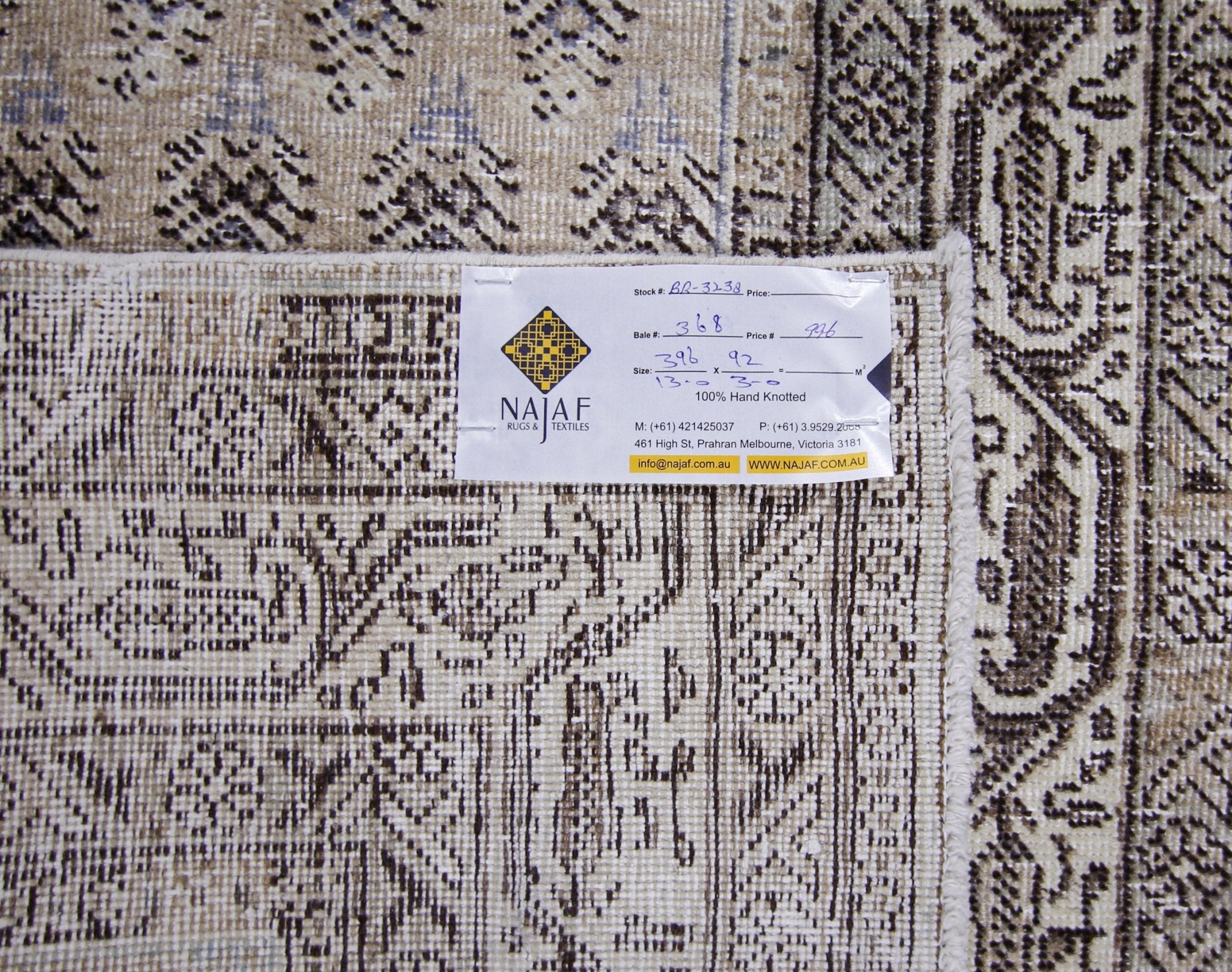 Handmade Vintage Persian Tabriz Hallway Runner | 396 x 92 cm | 13' x 3' - Najaf Rugs & Textile