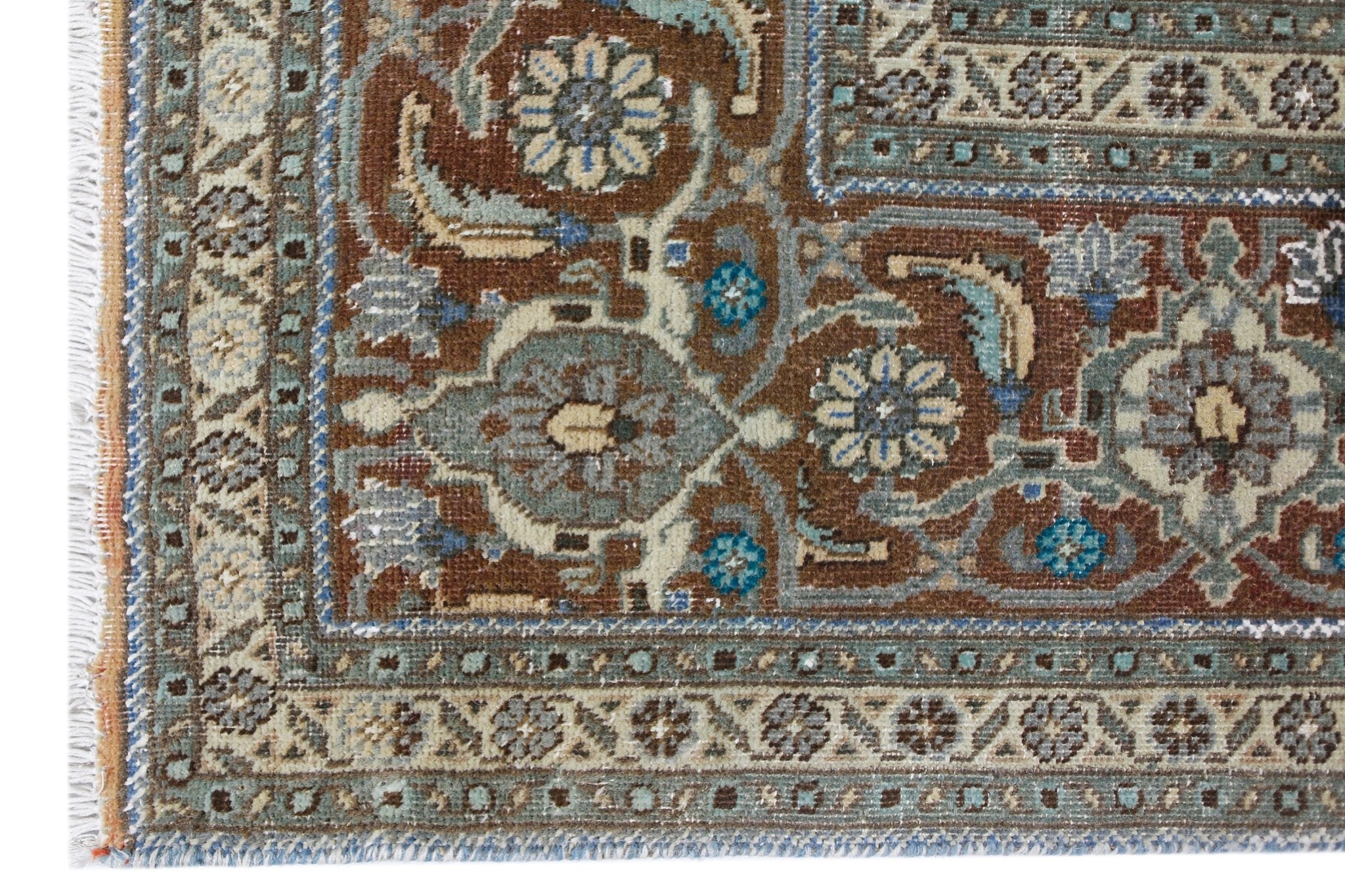 Handmade Vintage Persian Tabriz Mahi Rug | 290 x 199 cm | 9'6" x 6'6" - Najaf Rugs & Textile
