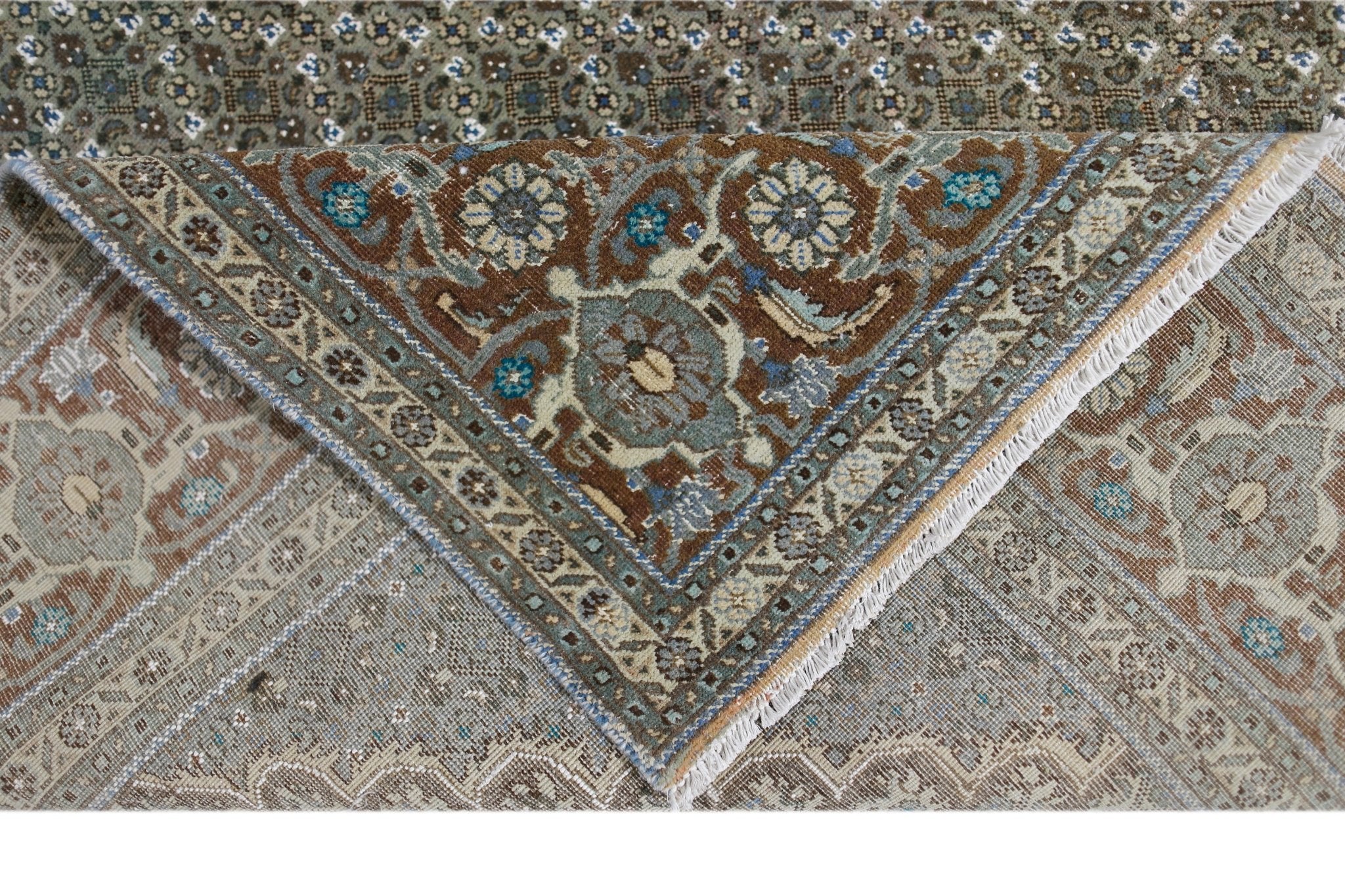 Handmade Vintage Persian Tabriz Mahi Rug | 290 x 199 cm | 9'6" x 6'6" - Najaf Rugs & Textile