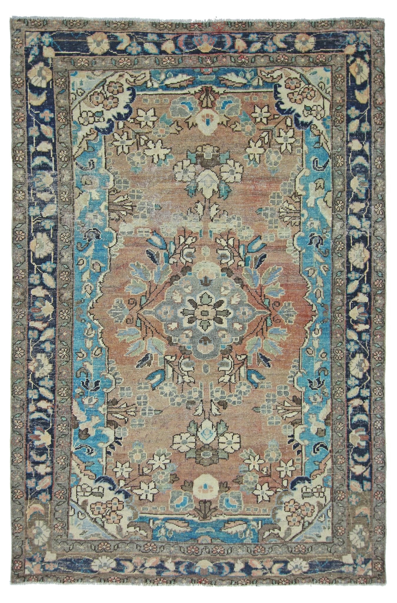 Handmade Vintage Persian Tabriz Rug | 186 x 125 cm | 6'1" x 4'1" - Najaf Rugs & Textile