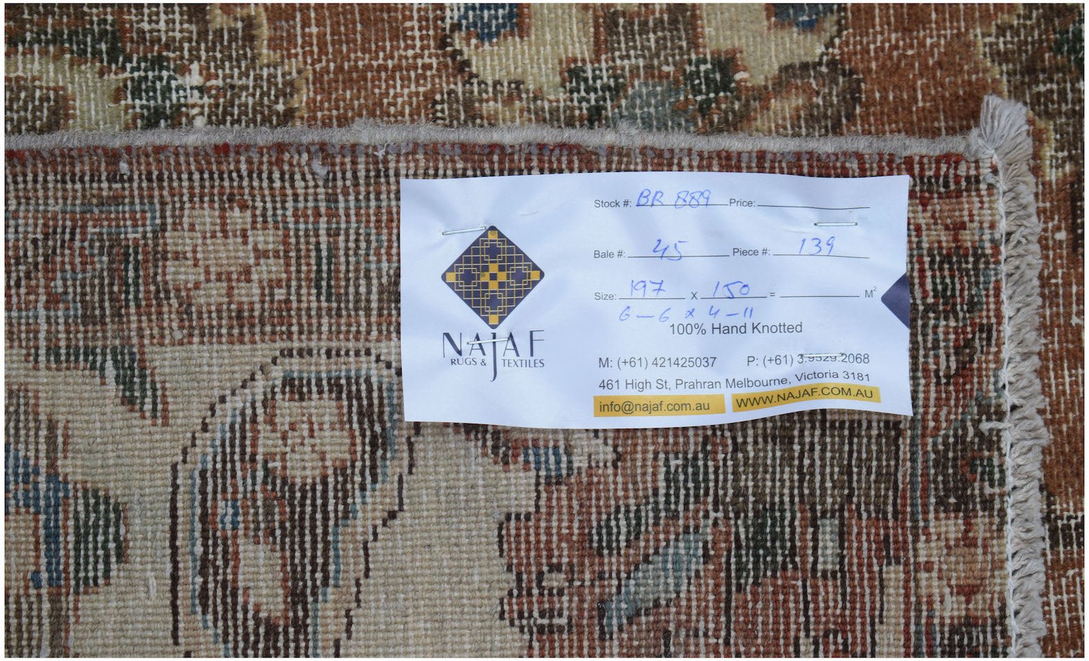 Handmade Vintage Persian Tabriz Rug | 197 x 150 cm | 6'6" x 4'11" - Najaf Rugs & Textile