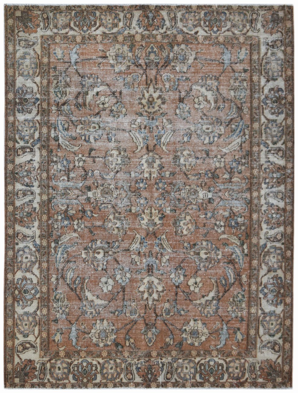 Handmade Vintage Persian Tabriz Rug | 197 x 150 cm | 6'6" x 4'11" - Najaf Rugs & Textile
