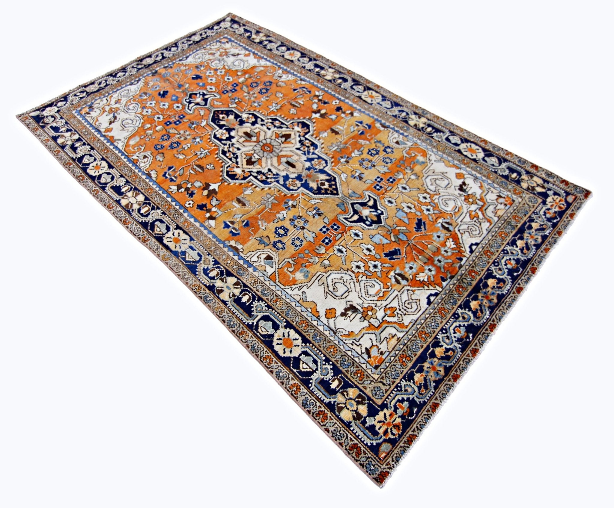 Handmade Vintage Persian Tabriz Rug | 225 x 137 cm | 7'5" x 4'6" - Najaf Rugs & Textile
