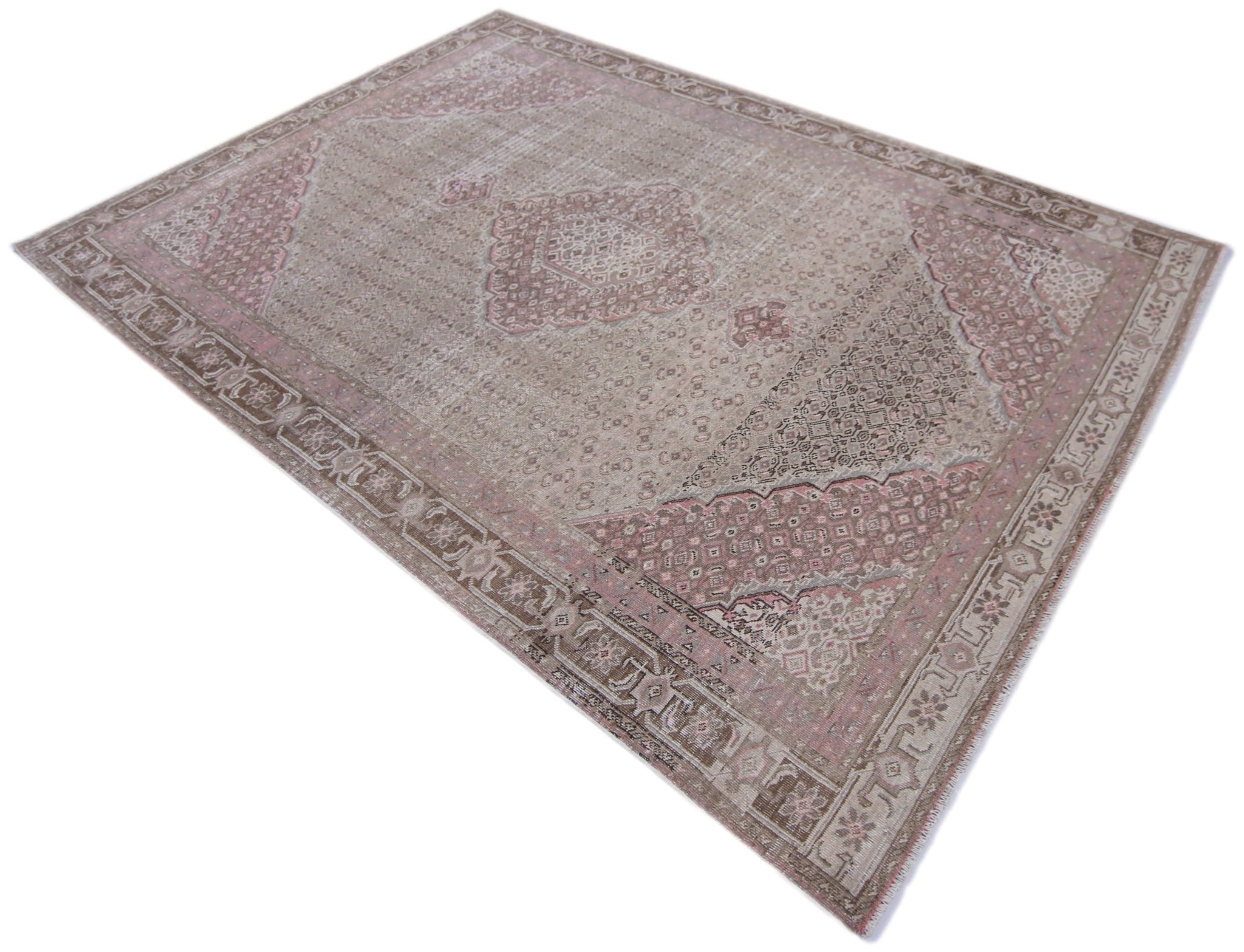 Handmade Vintage Persian Tabriz Rug | 261 x 177 cm | 8'7" x 5'10" - Najaf Rugs & Textile