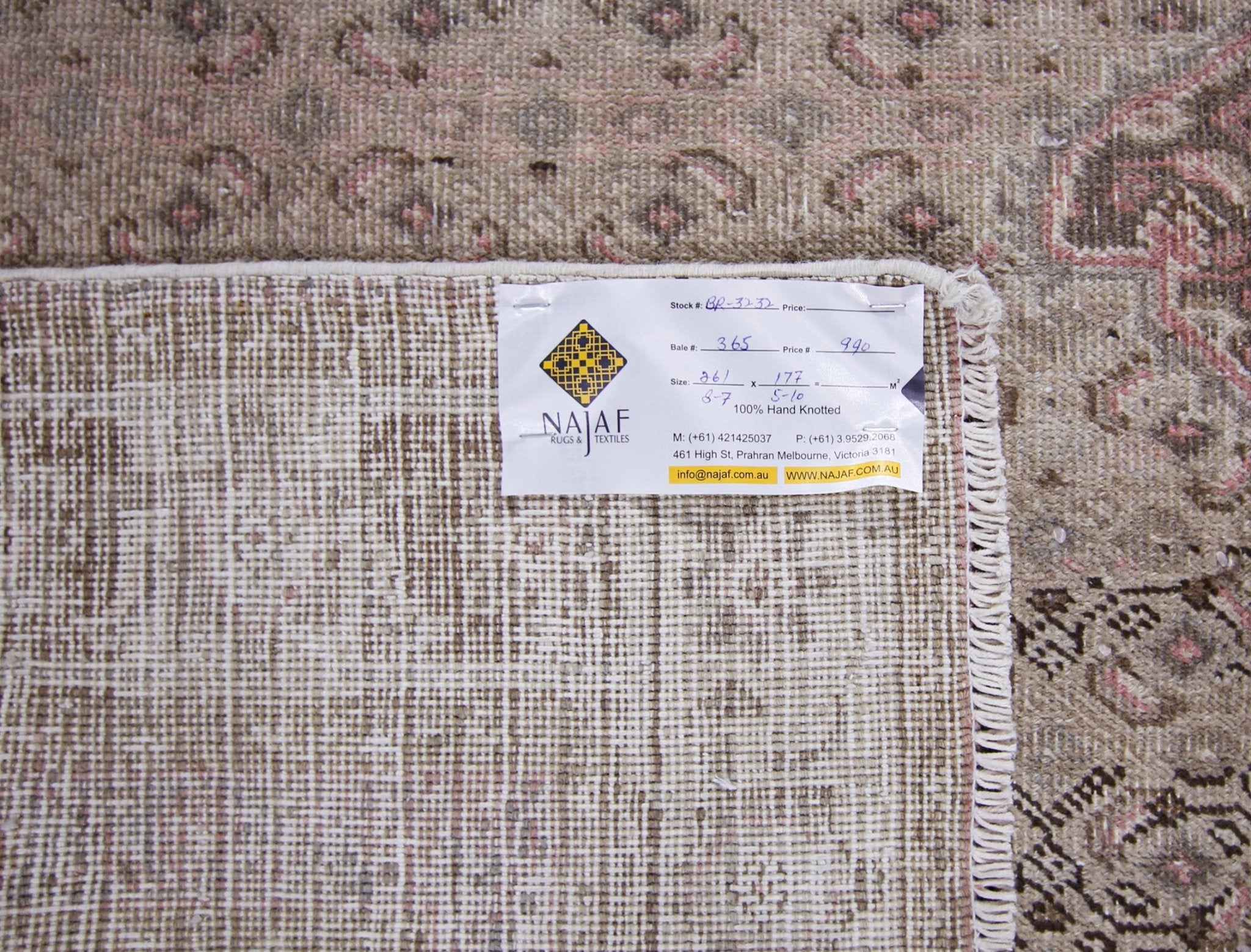 Handmade Vintage Persian Tabriz Rug | 261 x 177 cm | 8'7" x 5'10" - Najaf Rugs & Textile