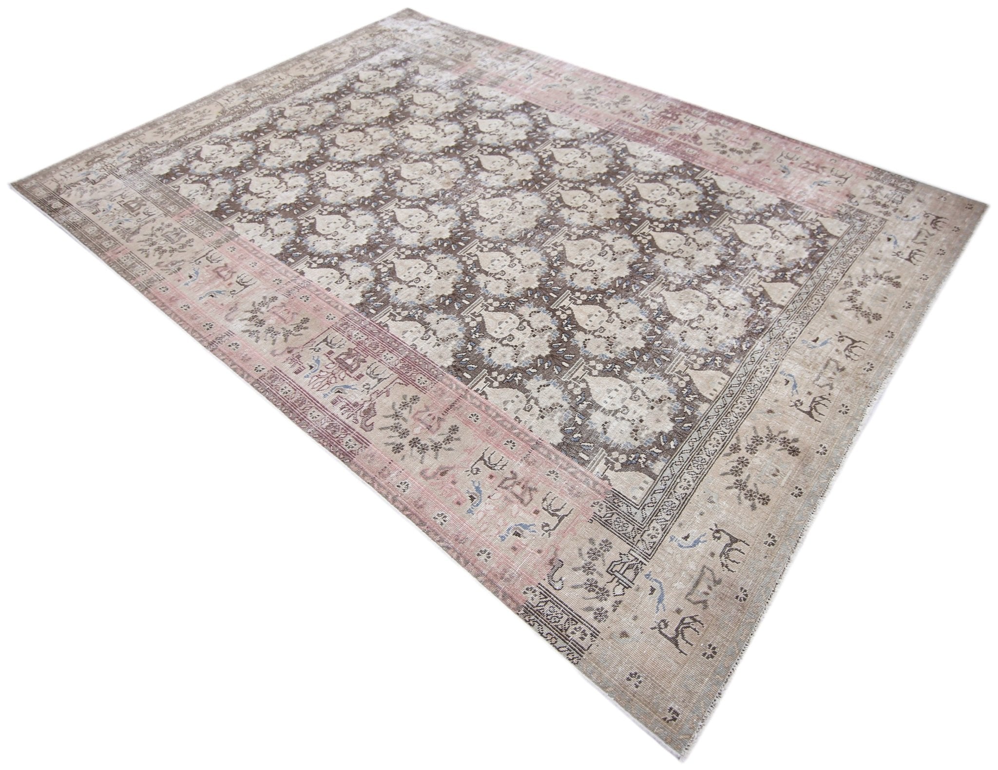 Handmade Vintage Persian Tabriz Rug | 269 x 181 cm | 8'10" x 5'11" - Najaf Rugs & Textile