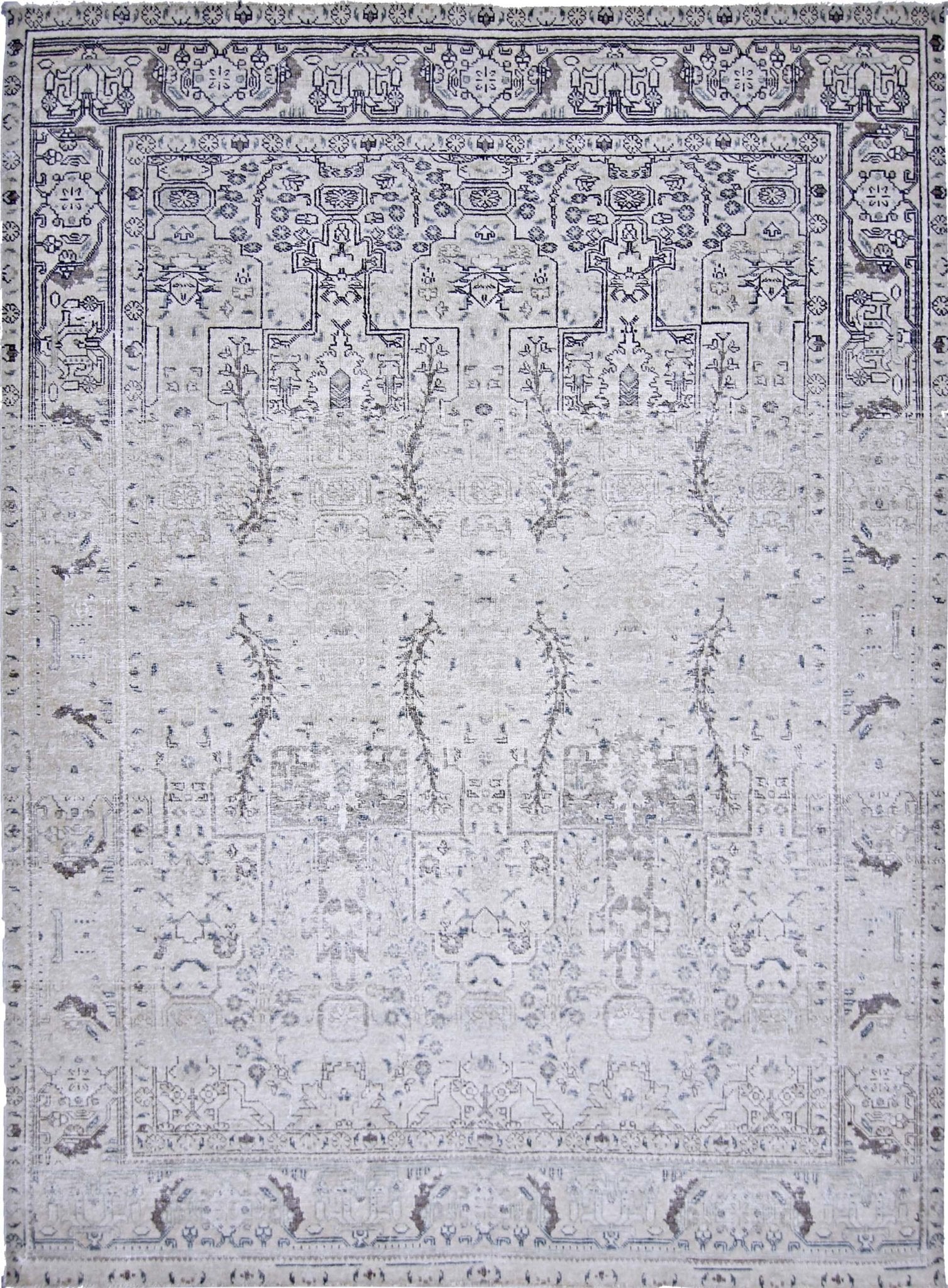 Handmade Vintage Persian Tabriz Rug | 269 x 196 cm | 8'10" x 6'5" - Najaf Rugs & Textile