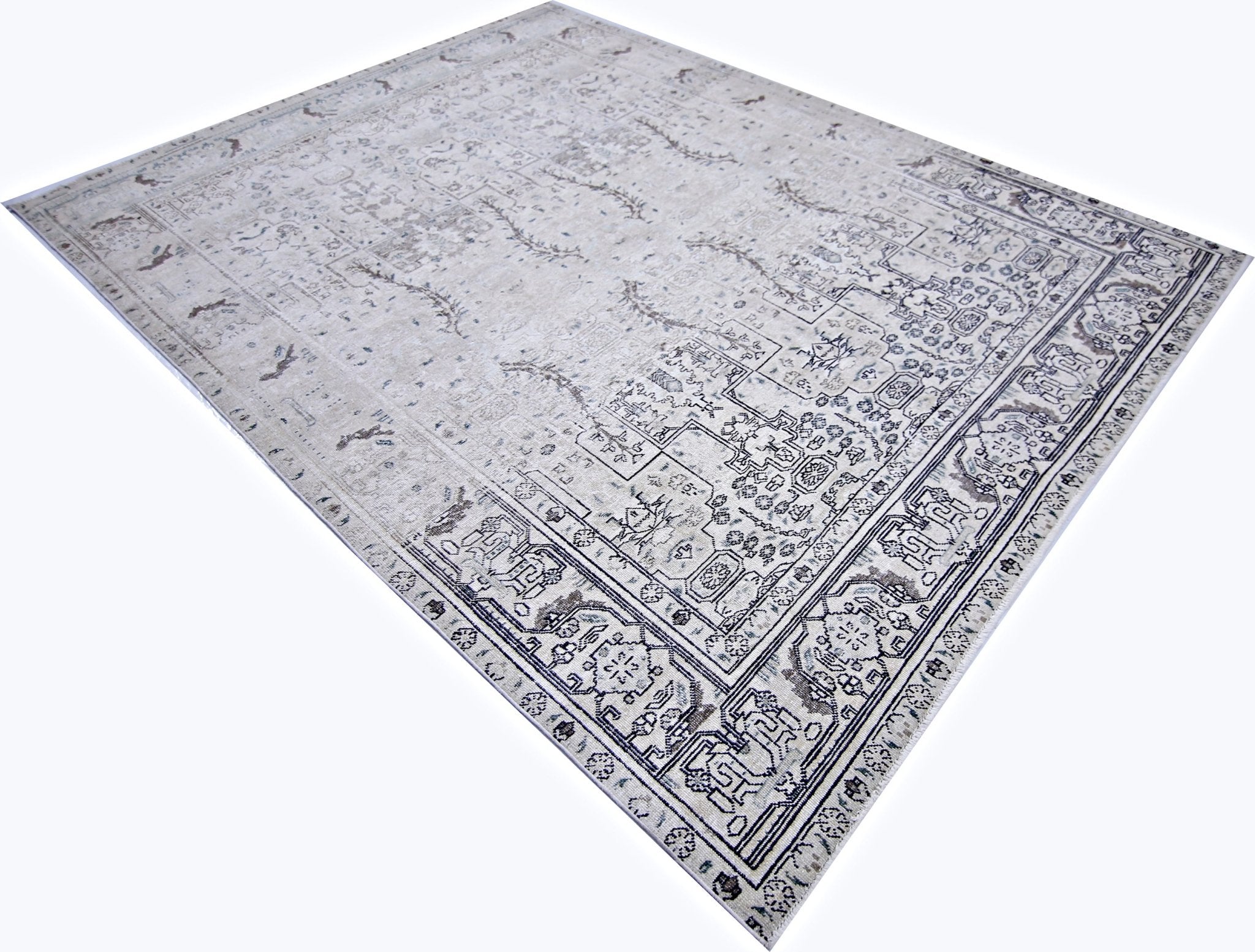 Handmade Vintage Persian Tabriz Rug | 269 x 196 cm | 8'10" x 6'5" - Najaf Rugs & Textile