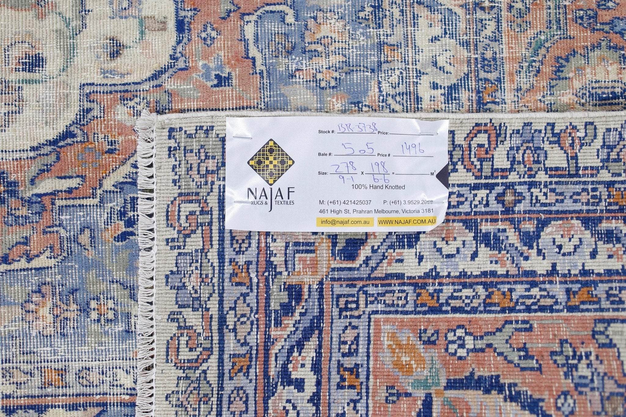 Handmade Vintage Persian Tabriz Rug | 278 x 198 cm | 9'1" x 6'6" - Najaf Rugs & Textile