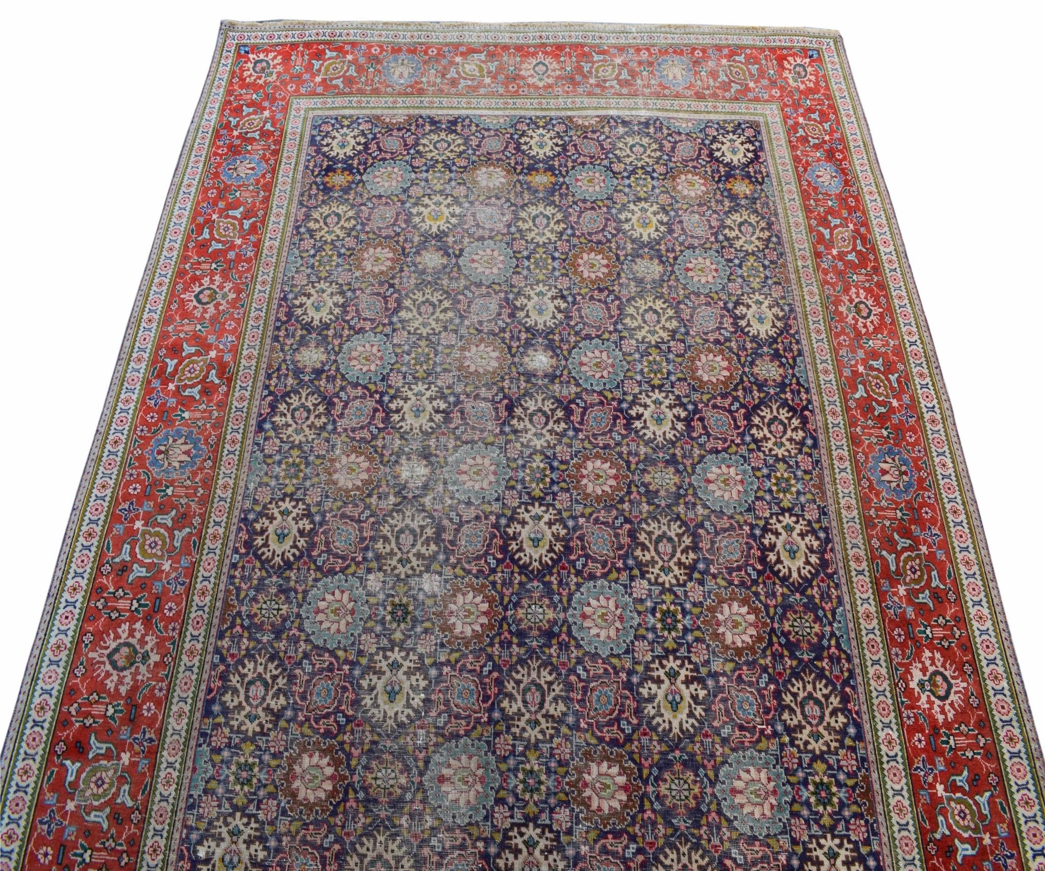 Handmade Vintage Persian Tabriz Rug | 280 x 198 cm | 9'2" x 6'5" - Najaf Rugs & Textile