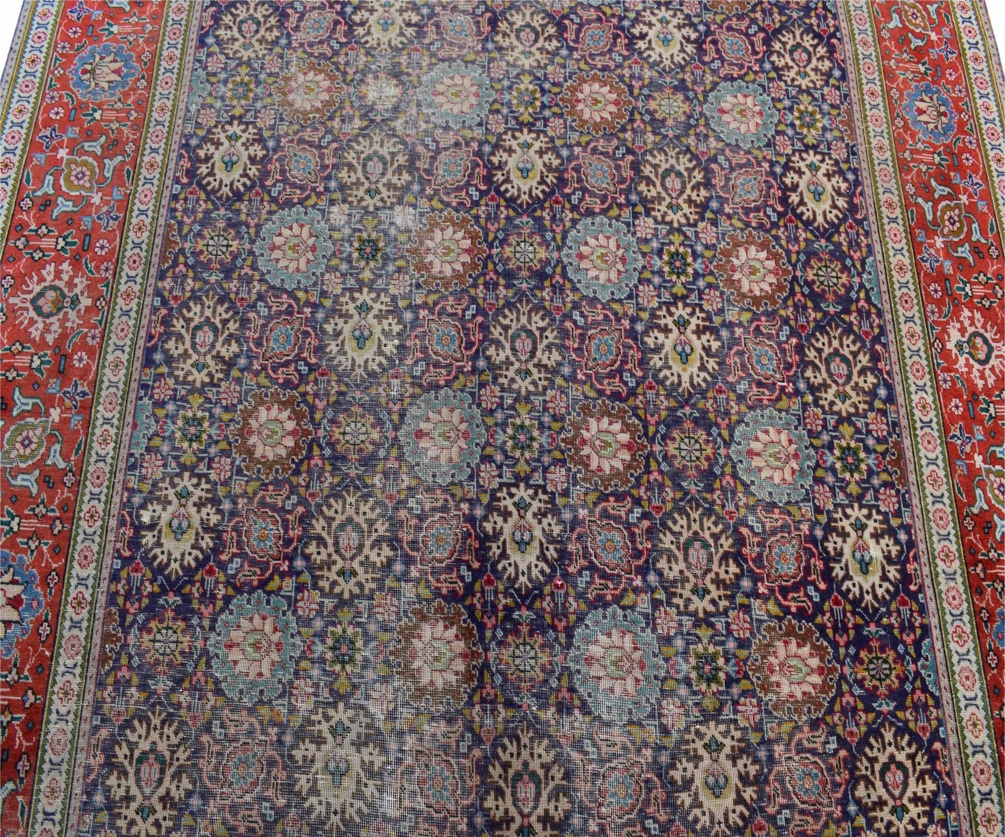 Handmade Vintage Persian Tabriz Rug | 280 x 198 cm | 9'2" x 6'5" - Najaf Rugs & Textile