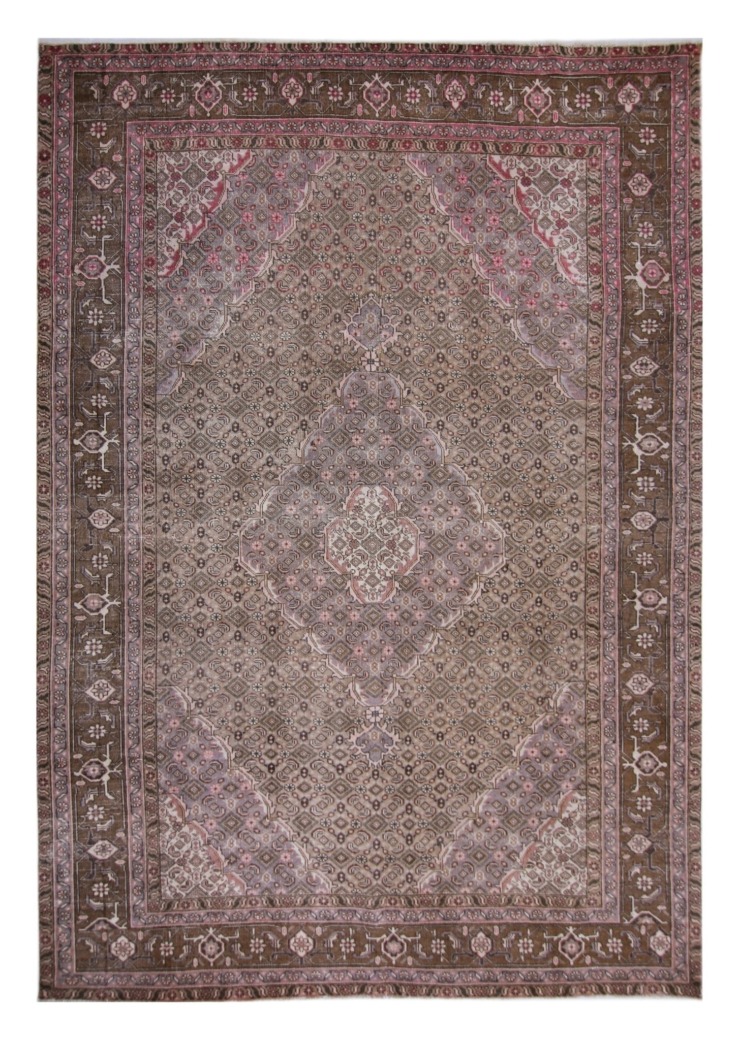 Handmade Vintage Persian Tabriz Rug | 281 x 194 cm | 9'3" x 6'4" - Najaf Rugs & Textile