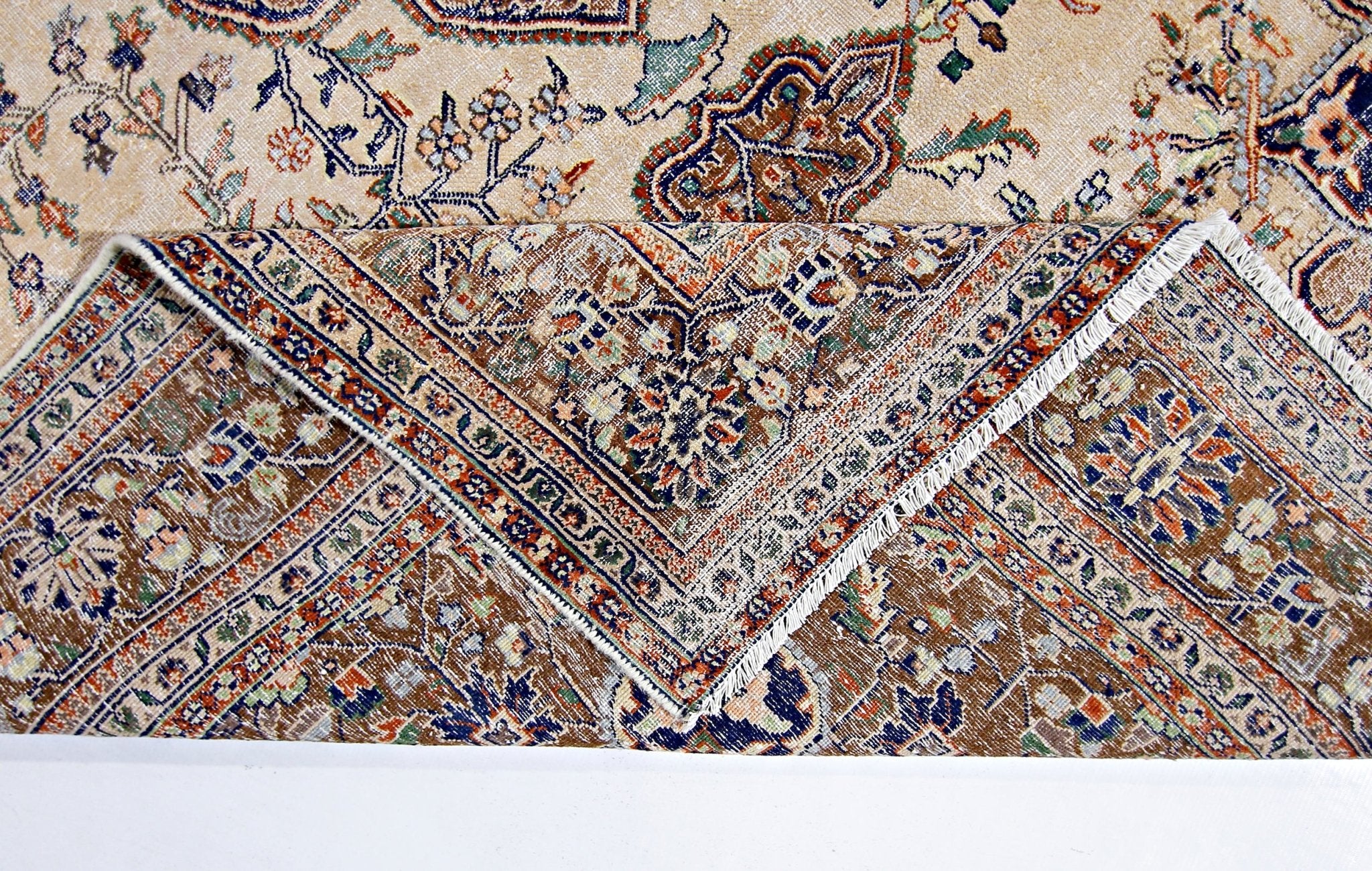 Handmade Vintage Persian Tabriz Rug | 286 x 178 cm | 9'5" x 5'10" - Najaf Rugs & Textile