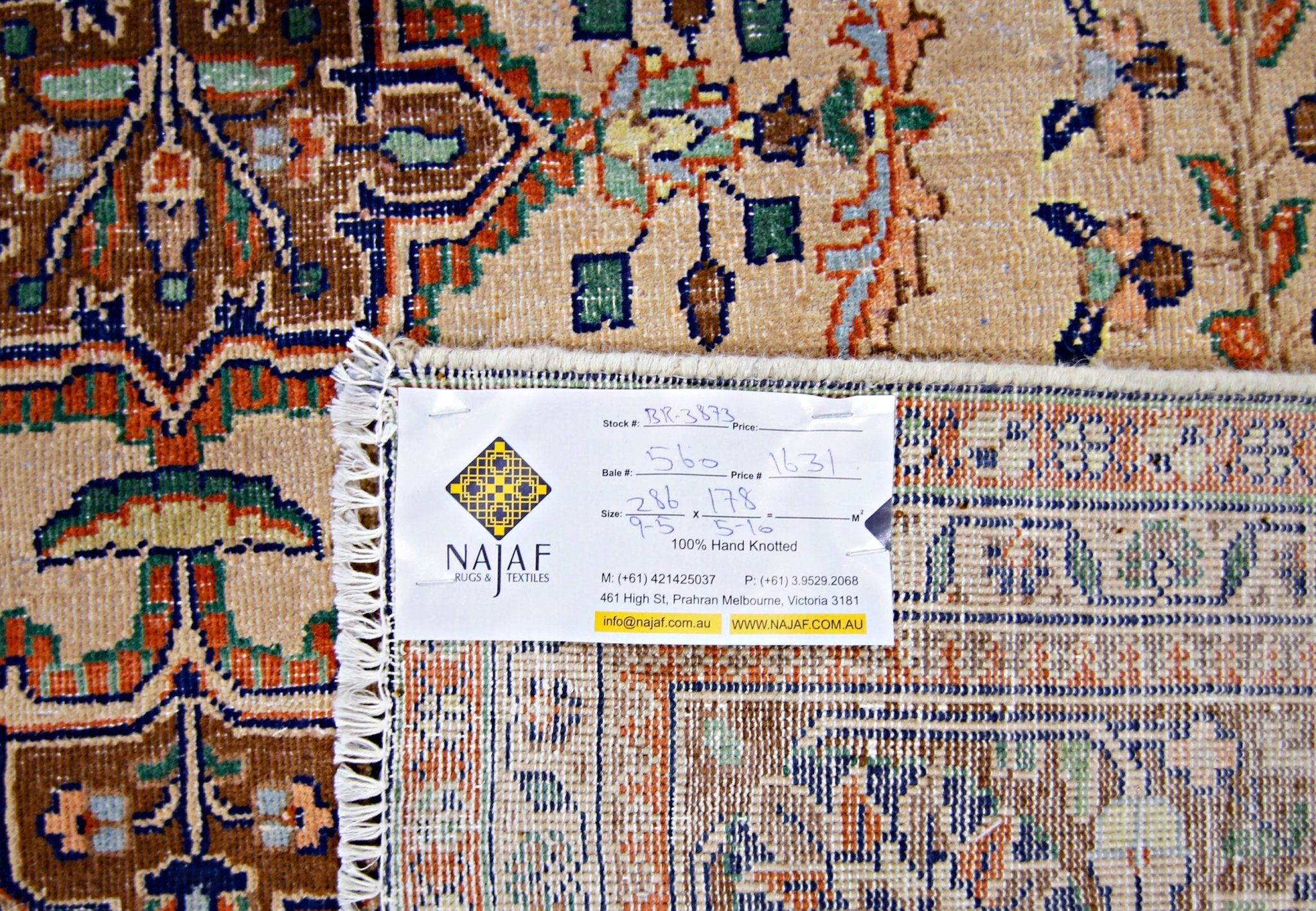 Handmade Vintage Persian Tabriz Rug | 286 x 178 cm | 9'5" x 5'10" - Najaf Rugs & Textile