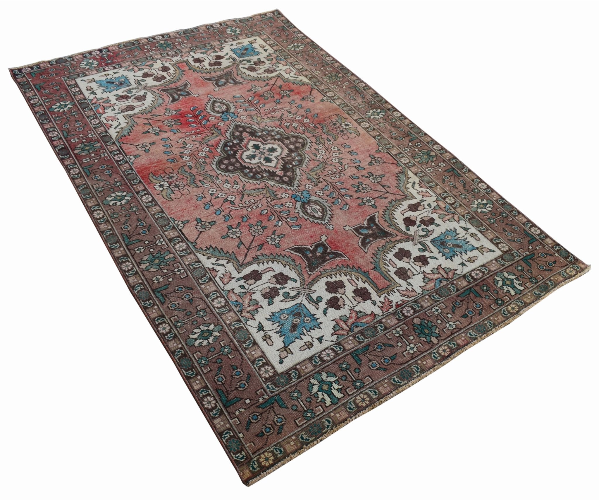 Handmade Vintage Persian Tabriz Rug | 288 x 190 cm | 9'4" x 6'2" - Najaf Rugs & Textile
