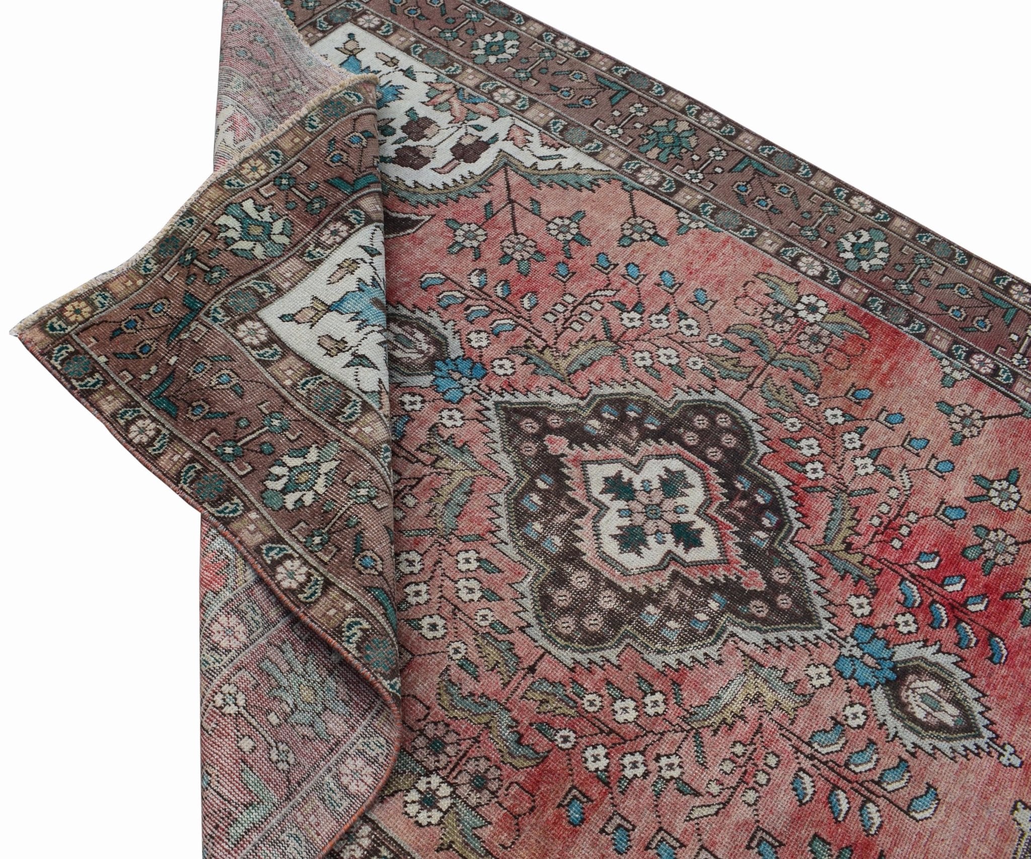 Handmade Vintage Persian Tabriz Rug | 288 x 190 cm | 9'4" x 6'2" - Najaf Rugs & Textile