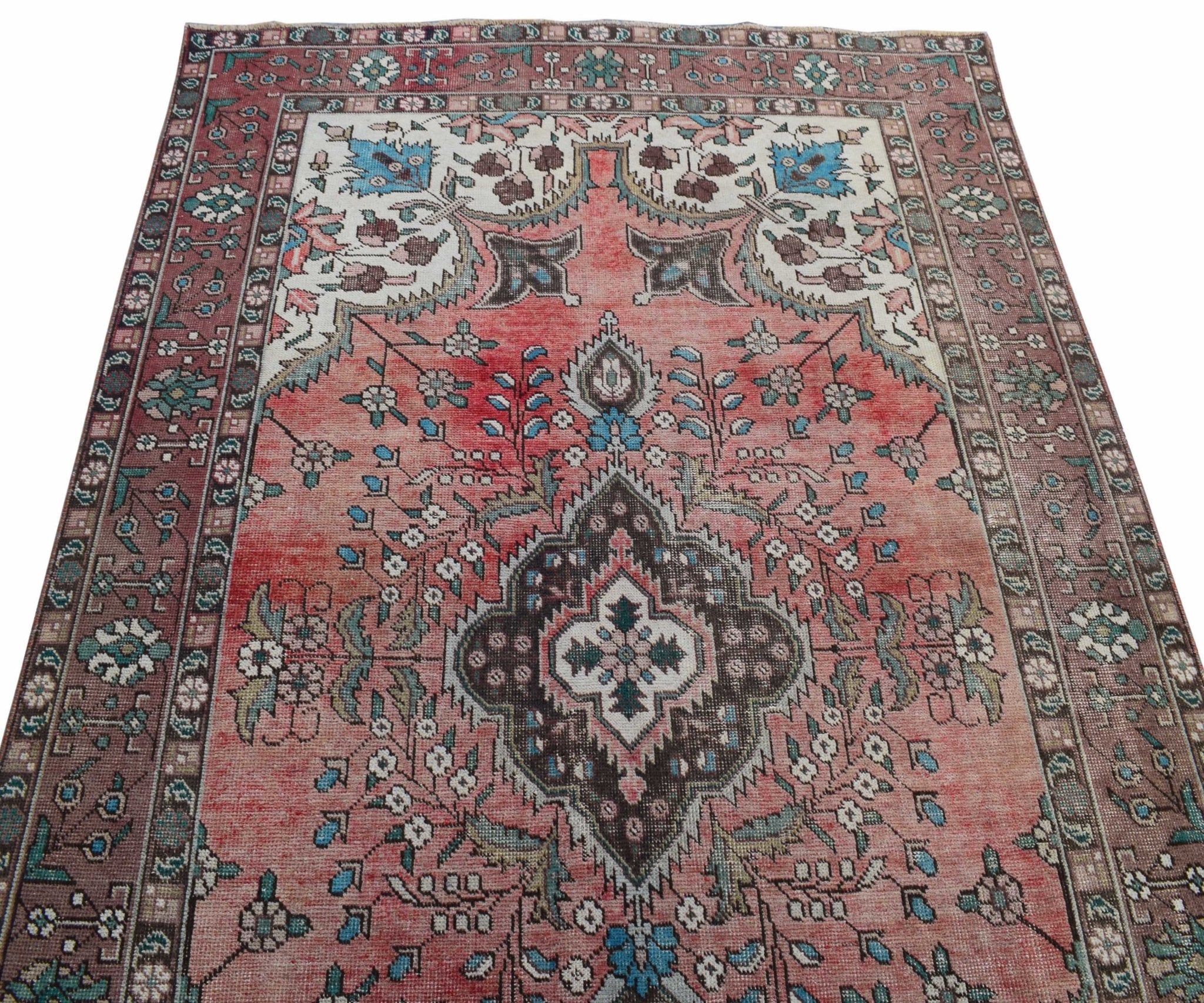 Handmade Vintage Persian Tabriz Rug | 288 x 190 cm | 9'4" x 6'2" - Najaf Rugs & Textile