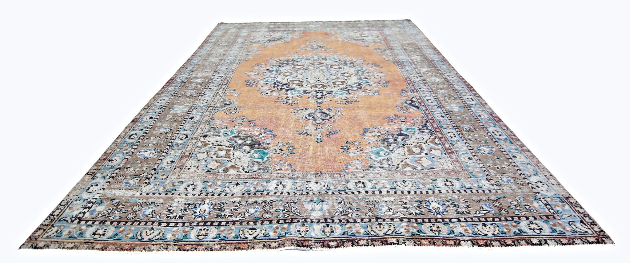 Handmade Vintage Persian Tabriz Rug | 288 x 190 cm | 9'5" x 6'3" - Najaf Rugs & Textile