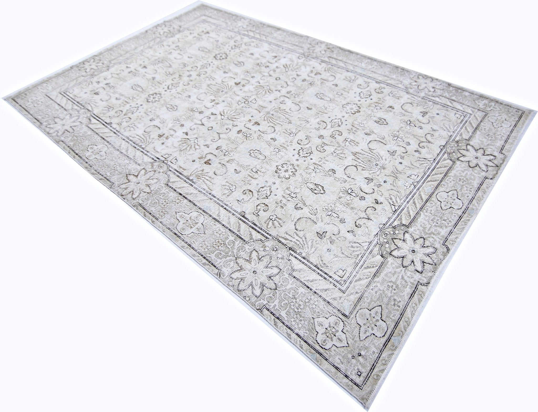 Handmade Vintage Persian Tabriz Rug | 290 x 184 cm | 9'6" x 6' - Najaf Rugs & Textile