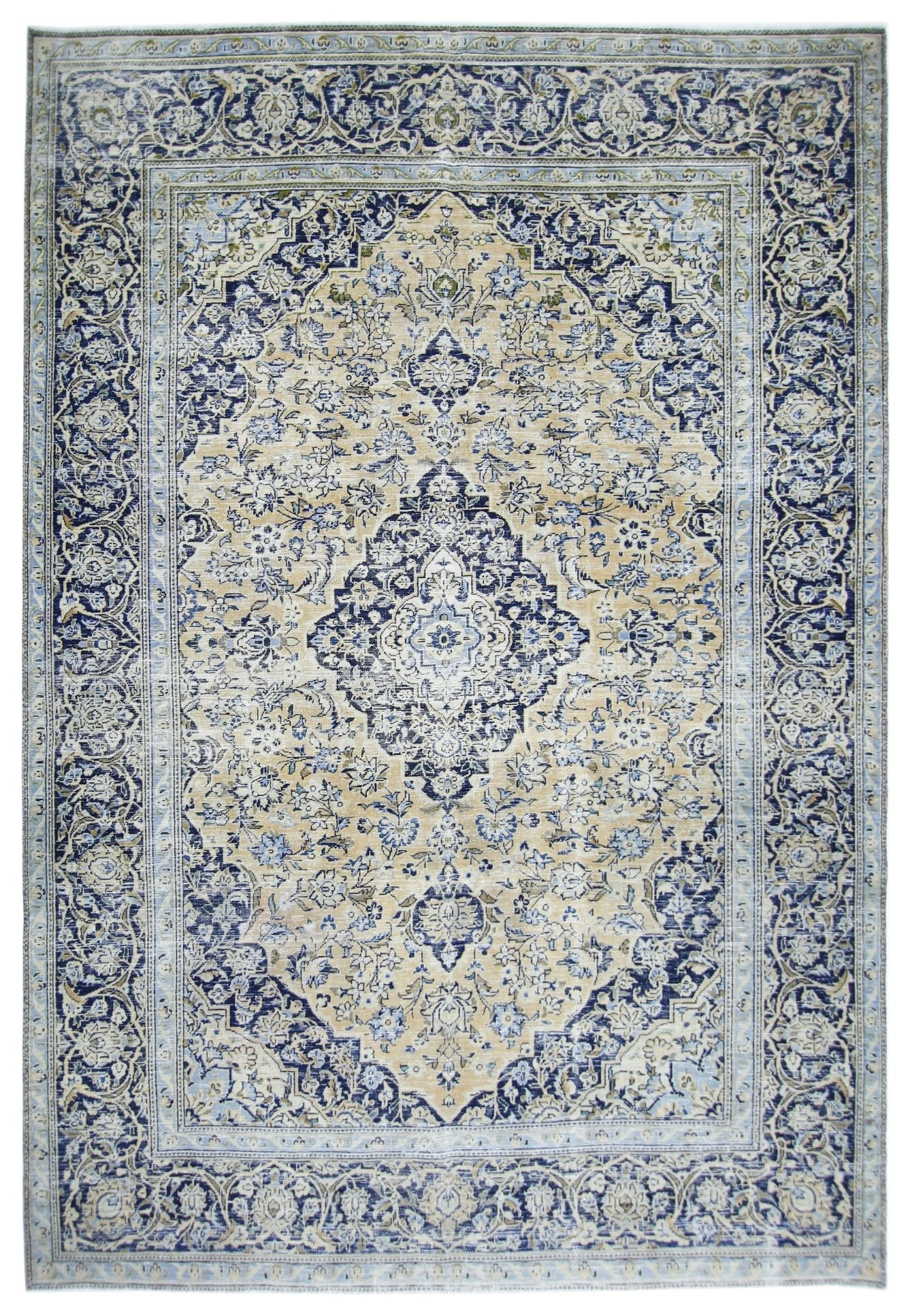 Handmade Vintage Persian Tabriz Rug | 290 x 197 cm | 9'6" x 6'5" - Najaf Rugs & Textile