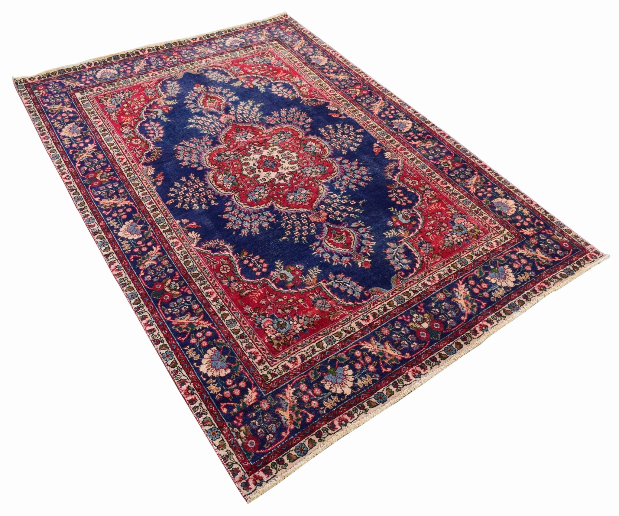 Handmade Vintage Persian Tabriz Rug | 290 x 204 cm | 9'5" x 6'6" - Najaf Rugs & Textile