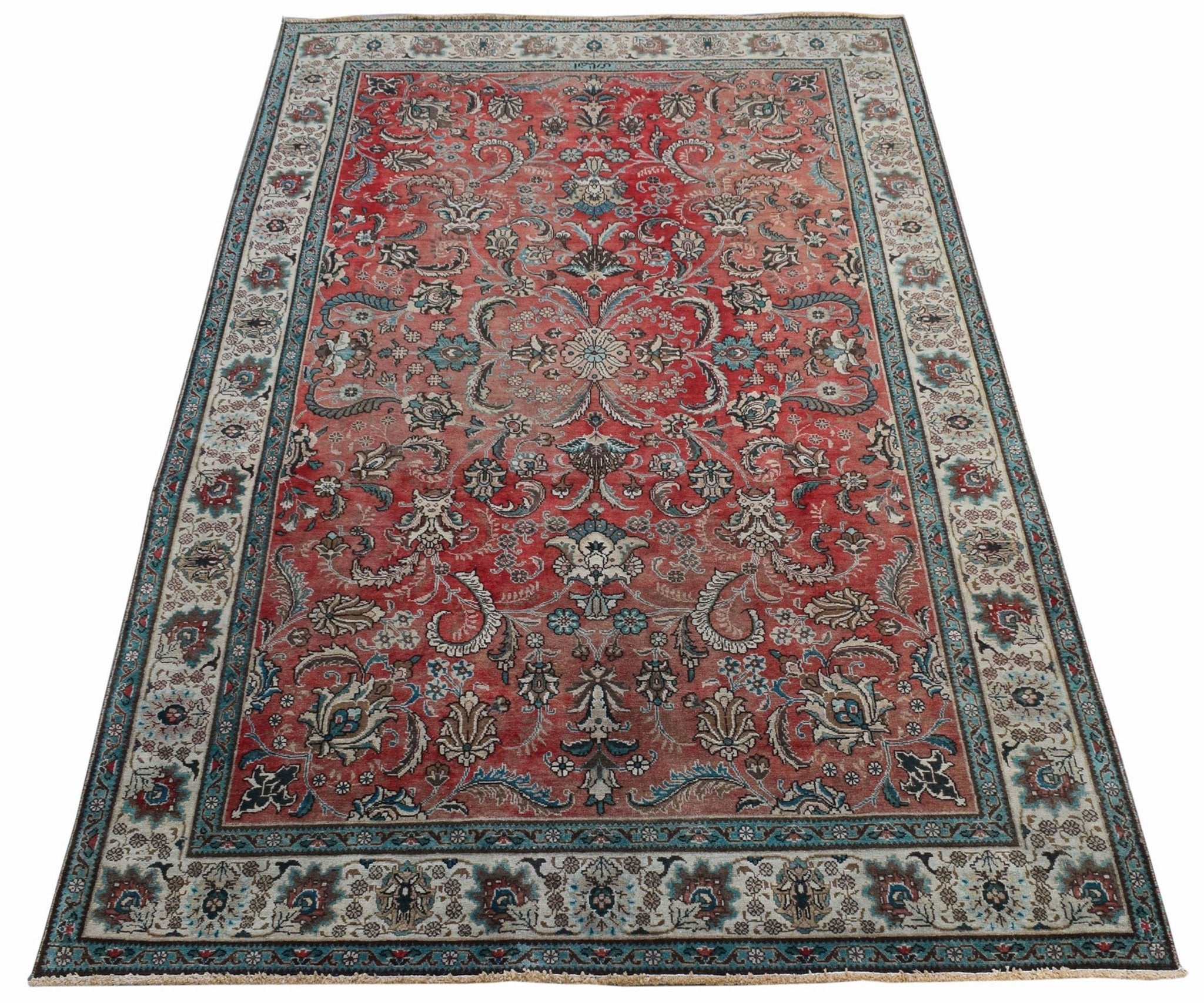 Handmade Vintage Persian Tabriz Rug | 297 x 196 cm | 9'7" x 6'4" - Najaf Rugs & Textile