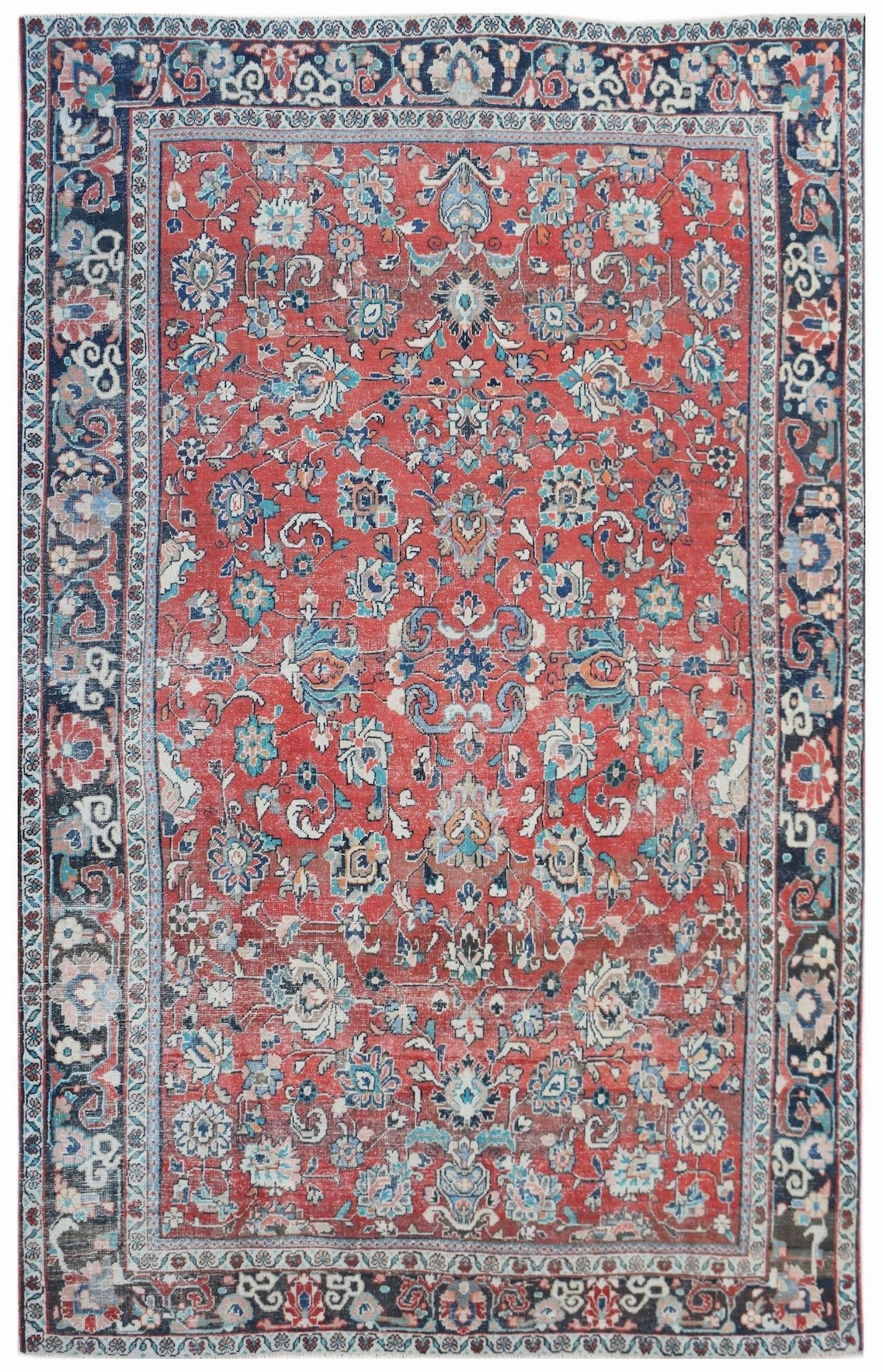 Handmade Vintage Persian Tabriz Rug | 306 x 198 cm | 10' x 6'6" - Najaf Rugs & Textile