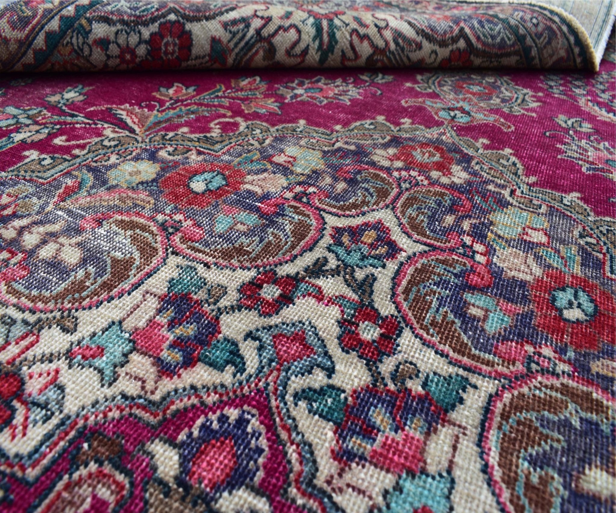 Handmade Vintage Persian Tabriz Rug | 314 x 211 cm | 10'3" x 6'9" - Najaf Rugs & Textile